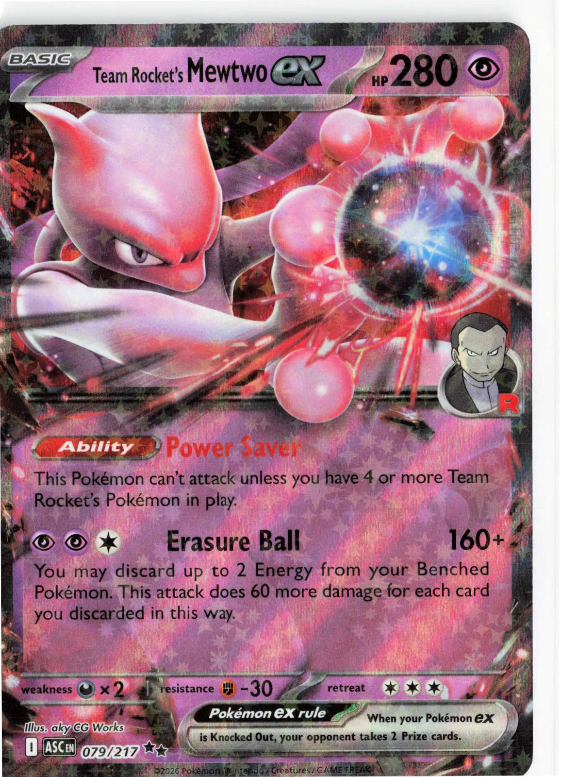 Team Rocket's Mewtwo ex #079/217 Pokemon ME: Ascended Heroes