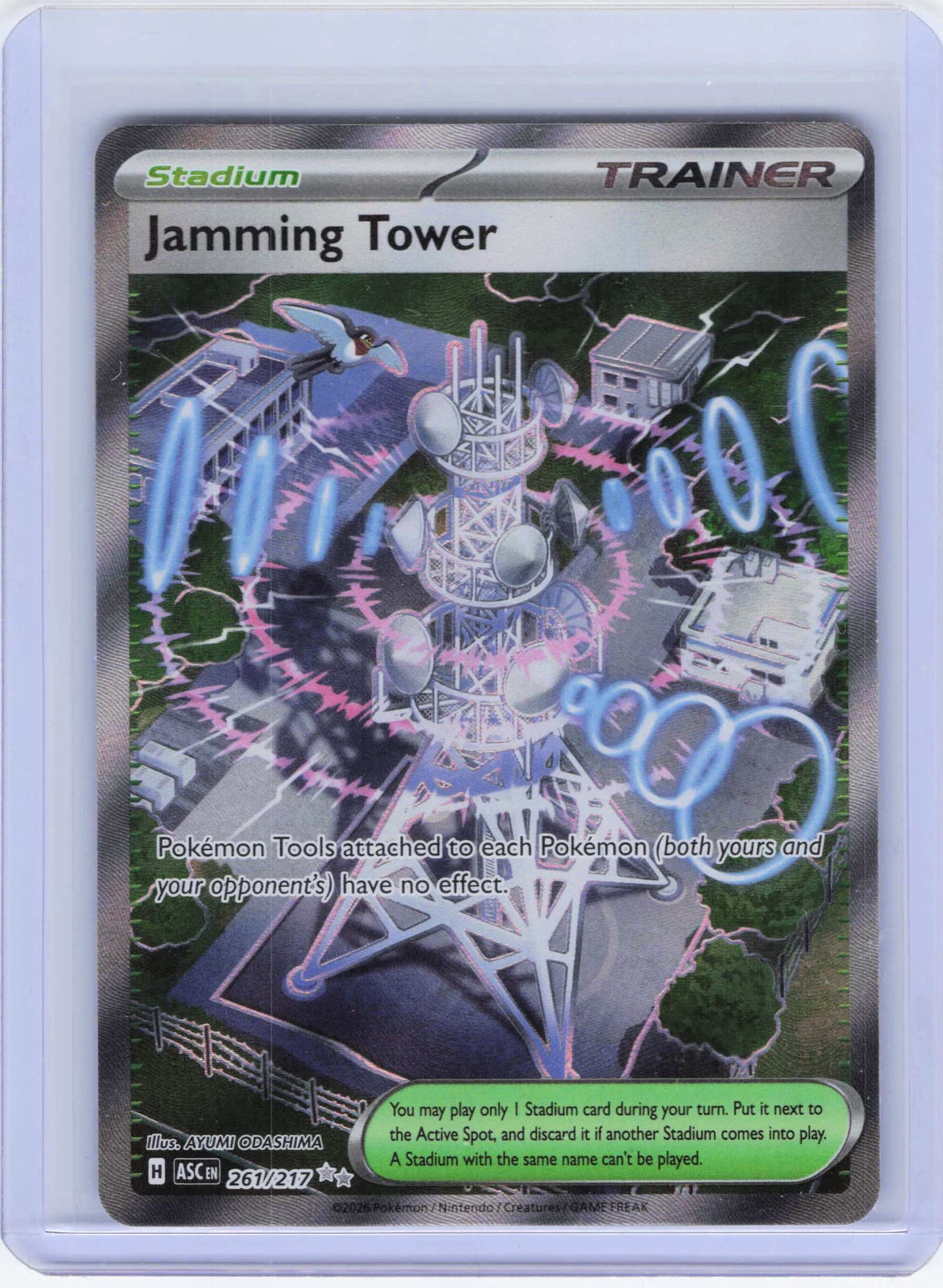 Jamming Tower 261/217, Holo, NM Condition, Pokemon ME: Ascended Heroes