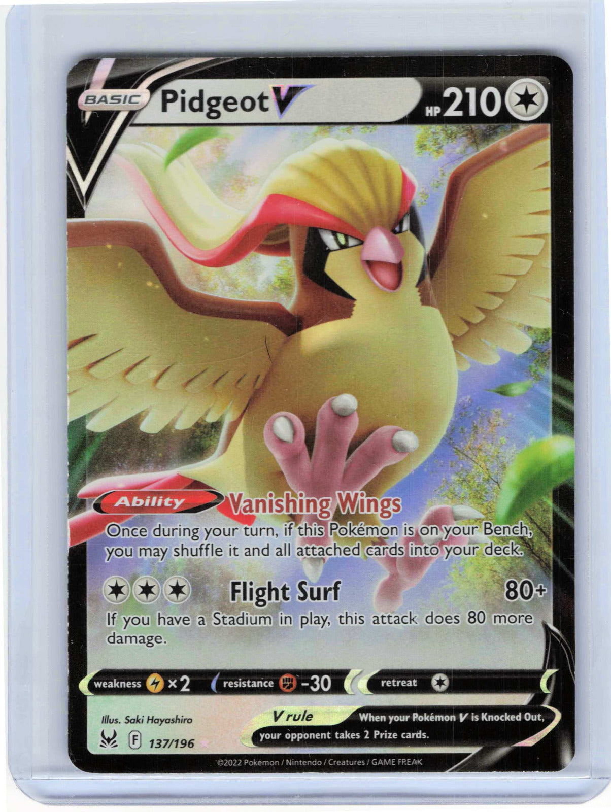 Pidgeot V #137/196 Pokemon SWSH11: Lost Origin