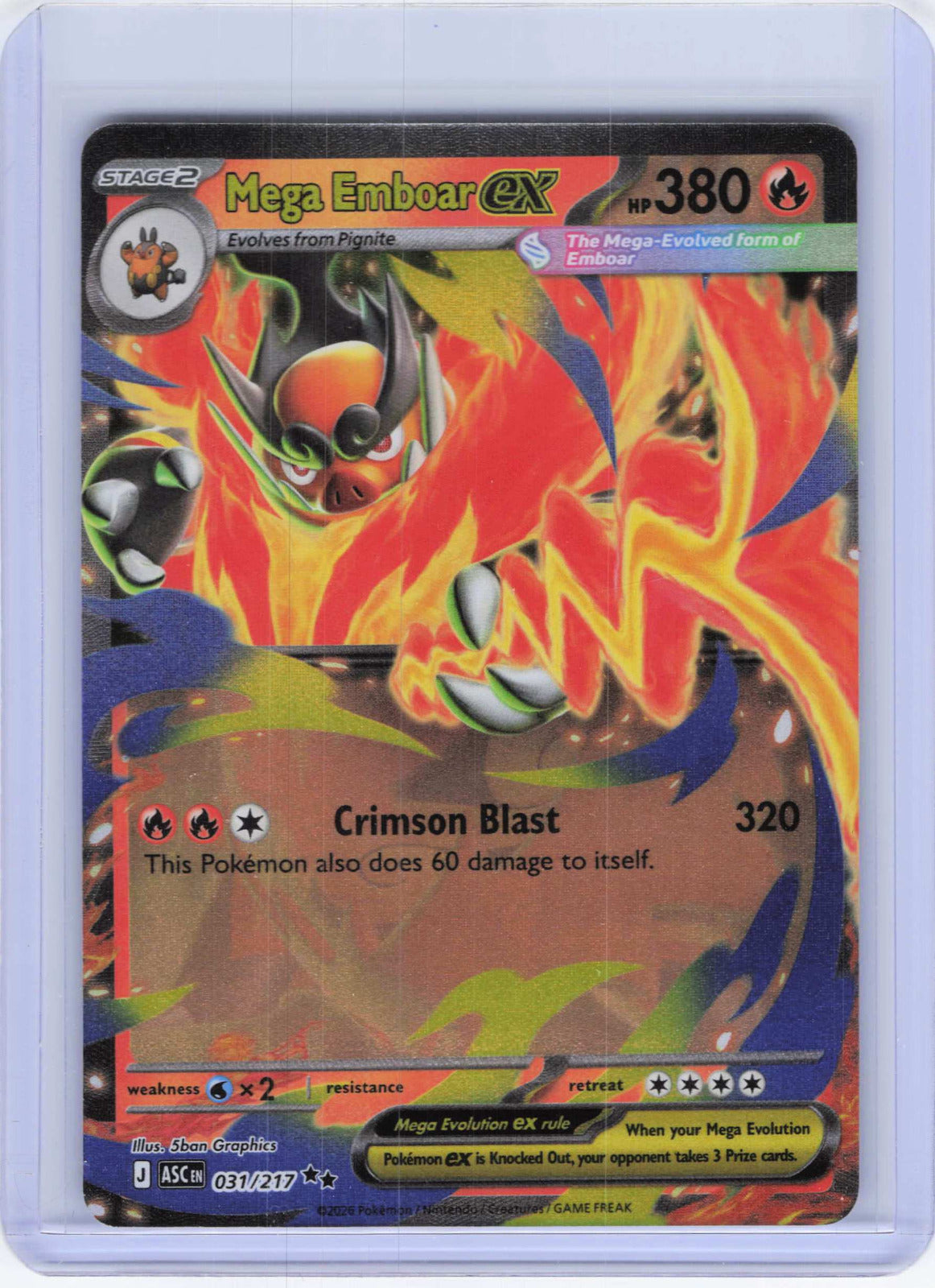 Mega Emboar ex #031/217 Holo Pokemon ME: Ascended Heroes