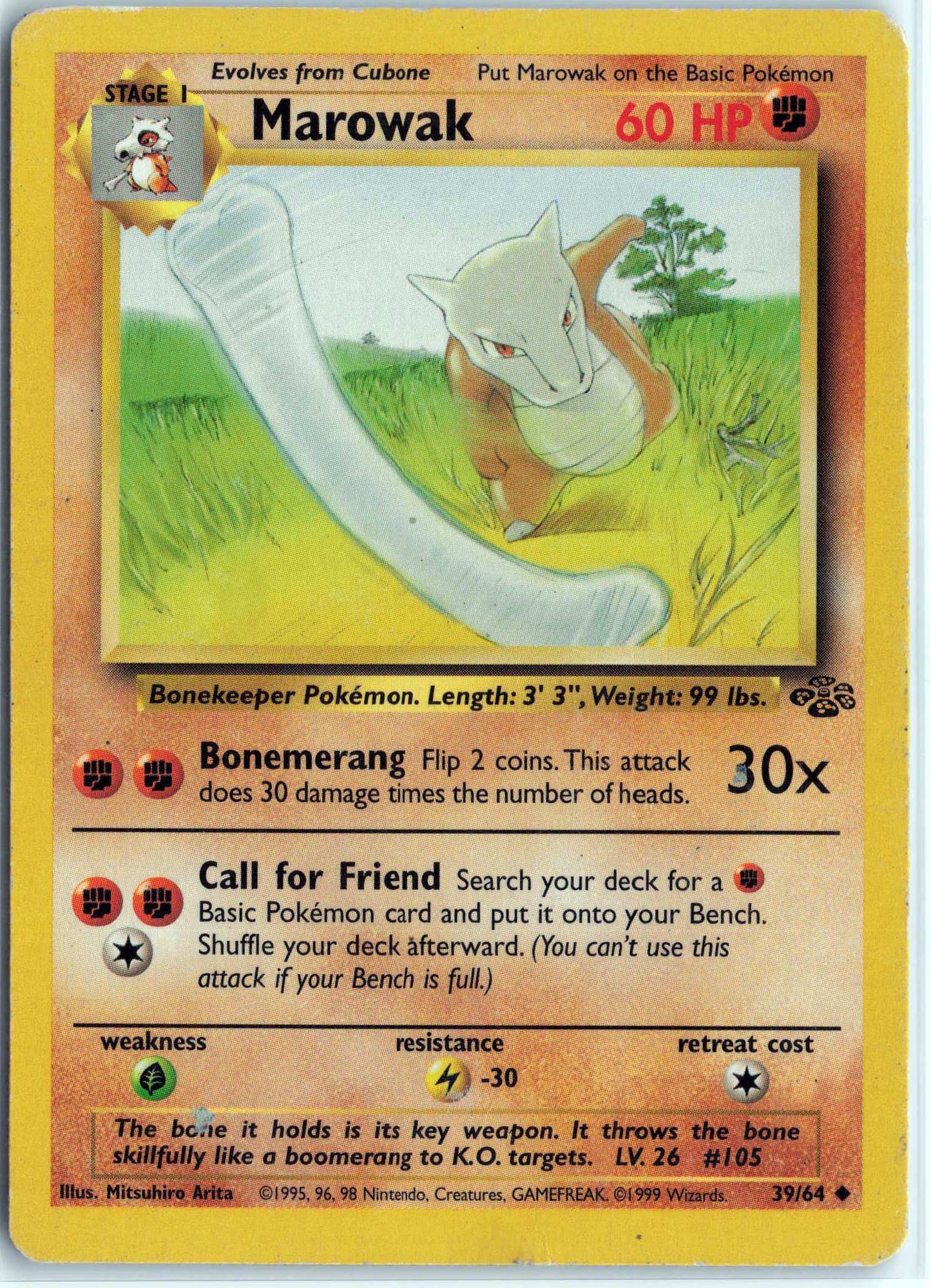 Marowak 39/64, HP Condition, Pokemon Jungle