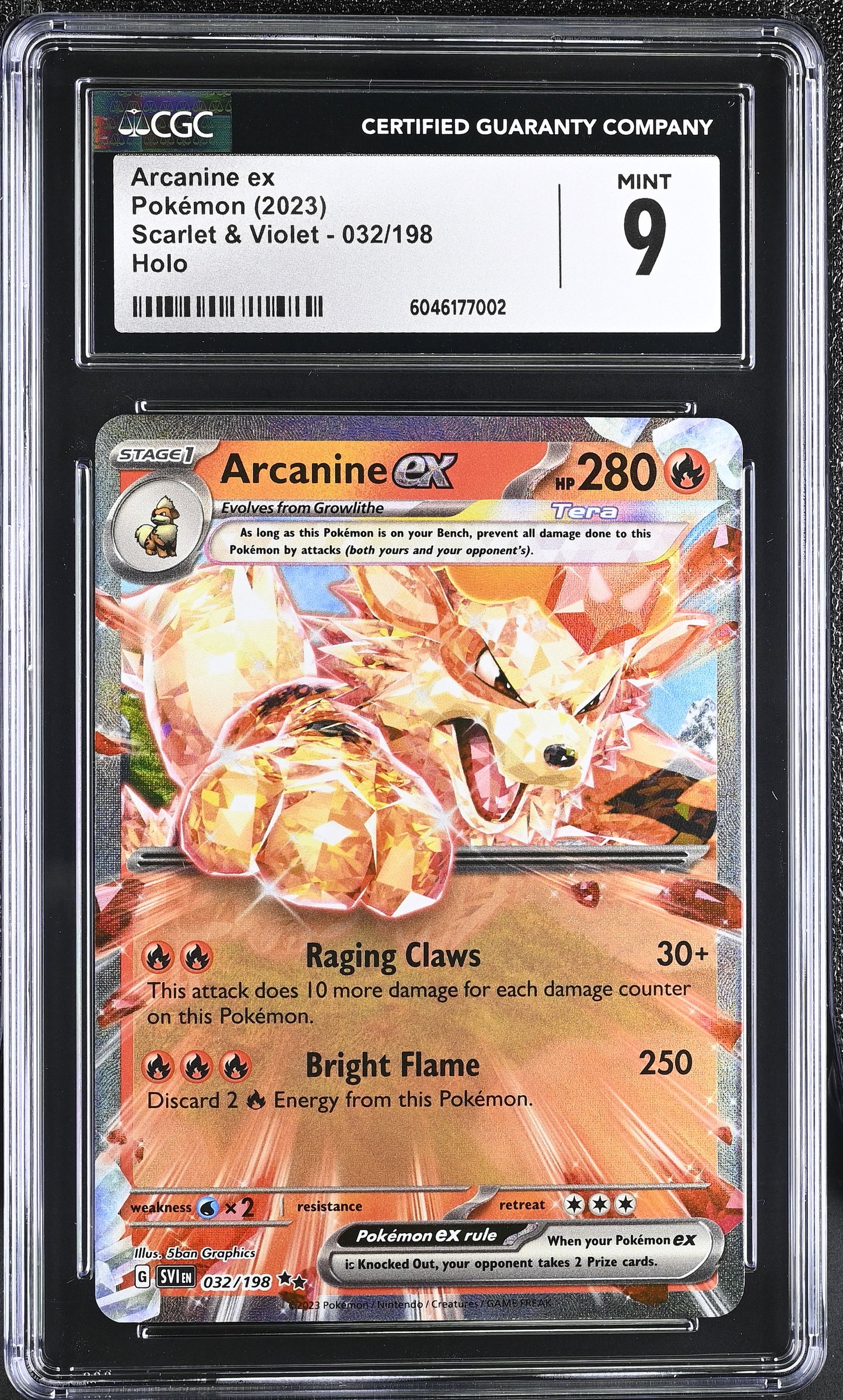 Arcanine ex #032/198 CGC 9 Mint 2023: Scarlet & Violet