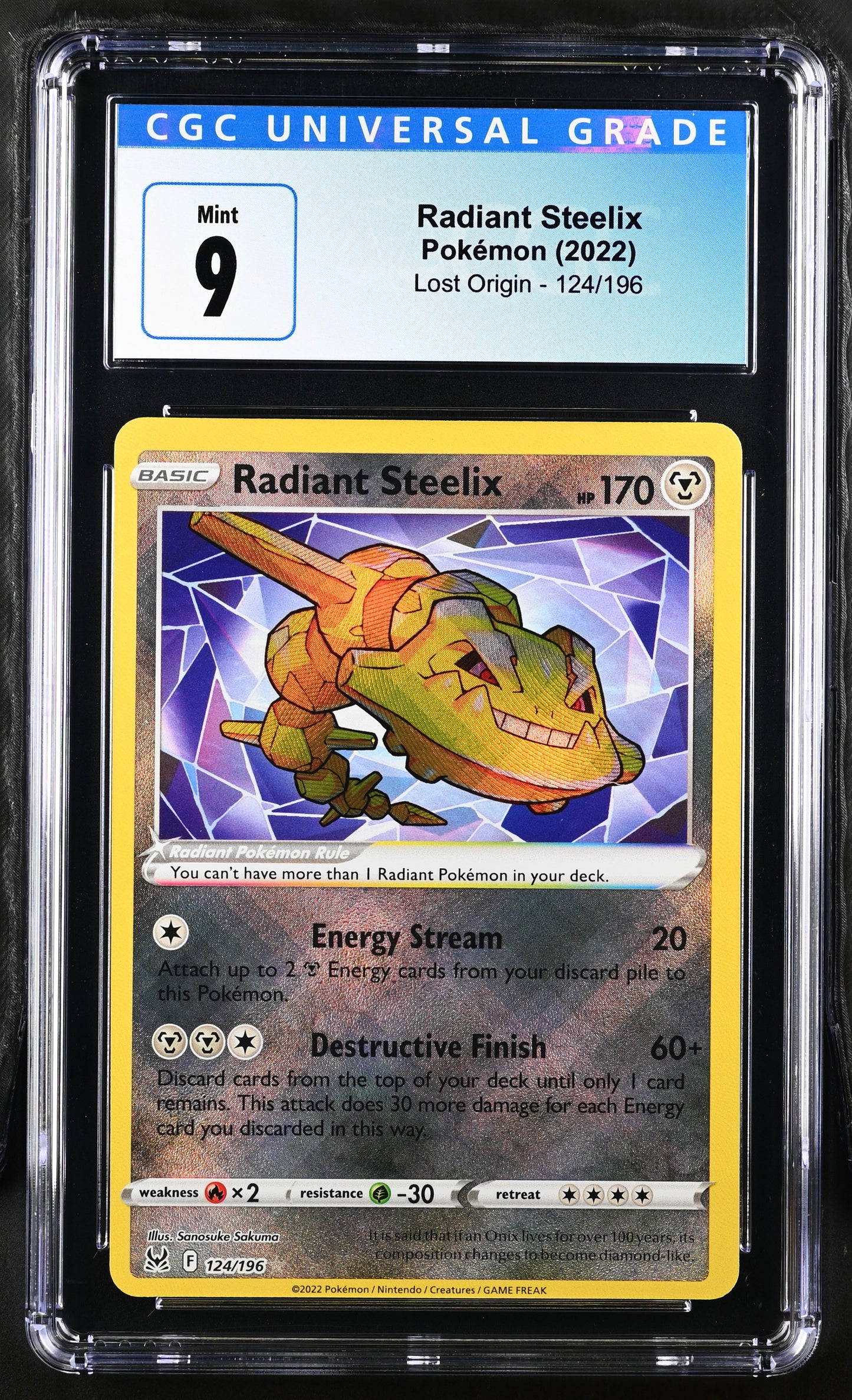 Radiant Steelix #124/196 CGC 9 Mint 2022: Lost Origin