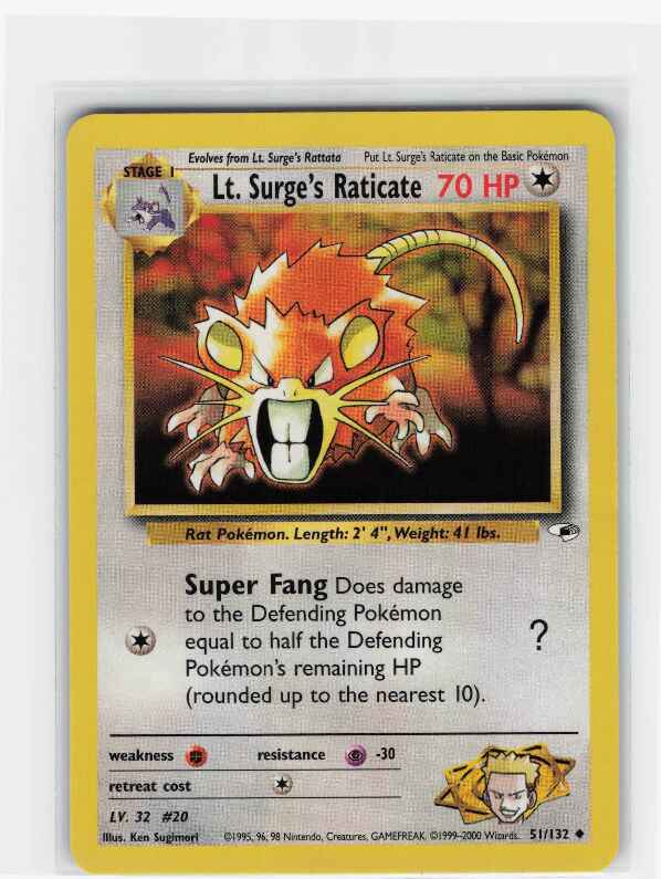 Lt. Surge's Raticate #051/132: Gym Heroes
