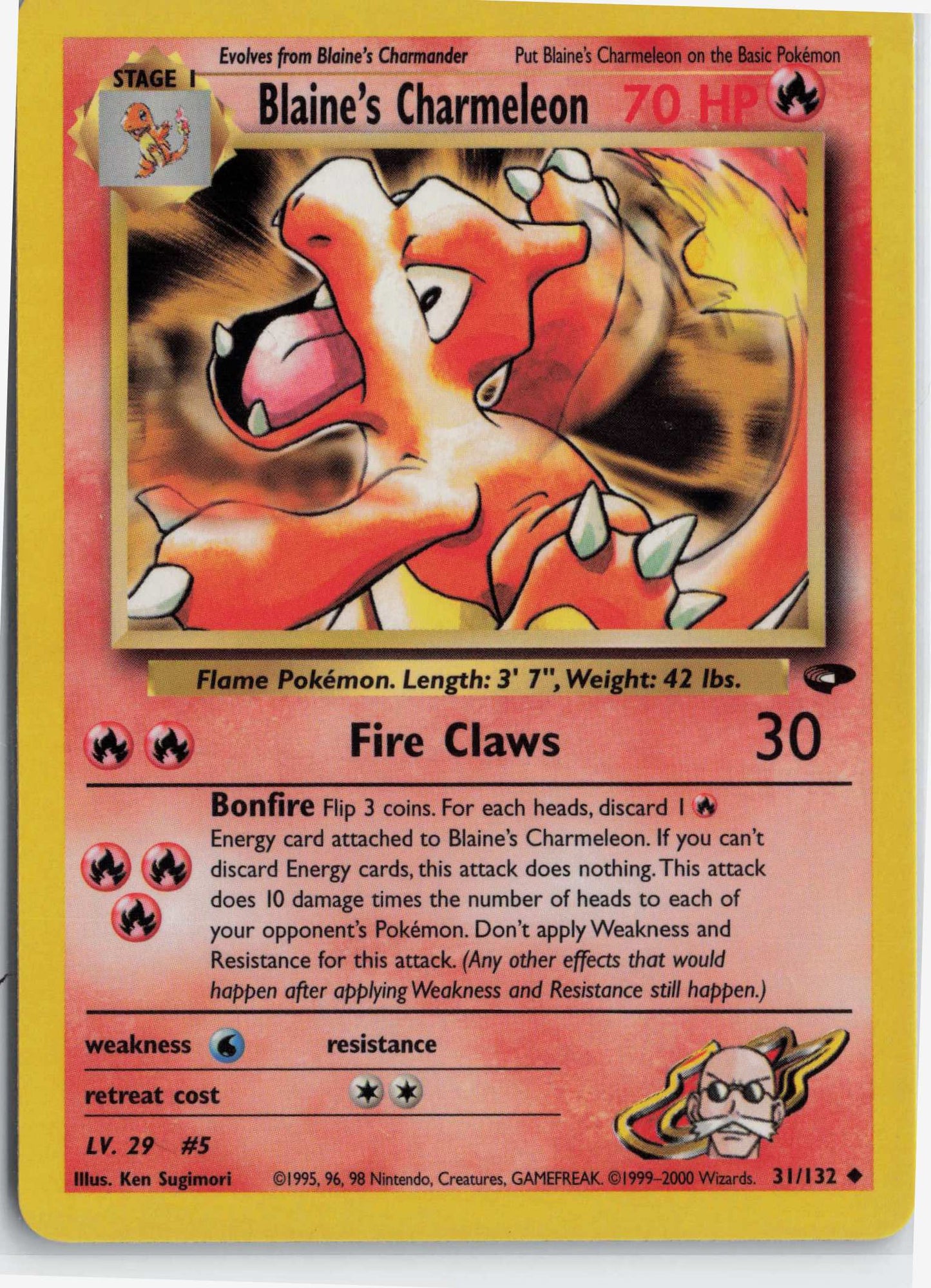 Blaine's Charmeleon 031/132, HP Condition, Pokemon Gym Challenge