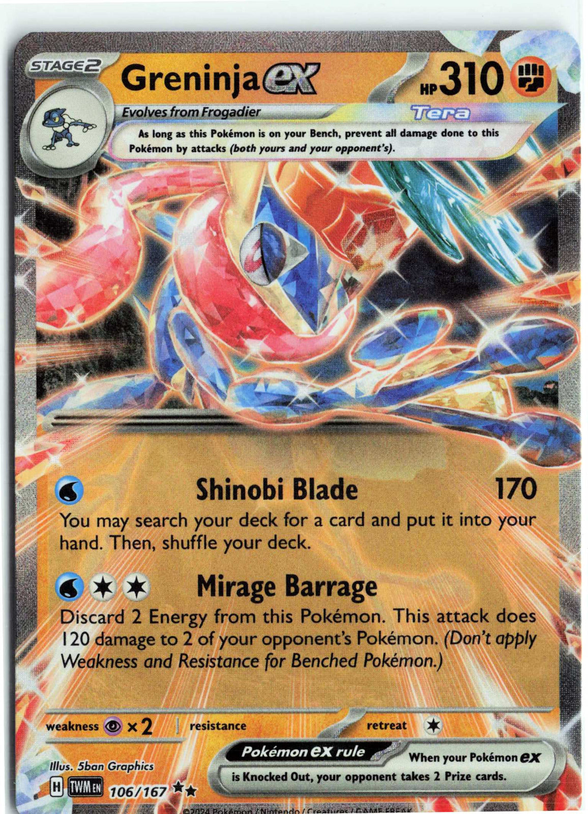 Greninja ex #106/167 Pokemon SV06: Twilight Masquerade