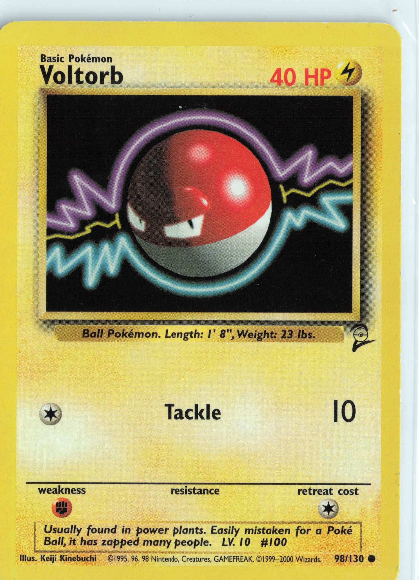 Voltorb 098/130, HP Condition, Pokemon Base Set 2