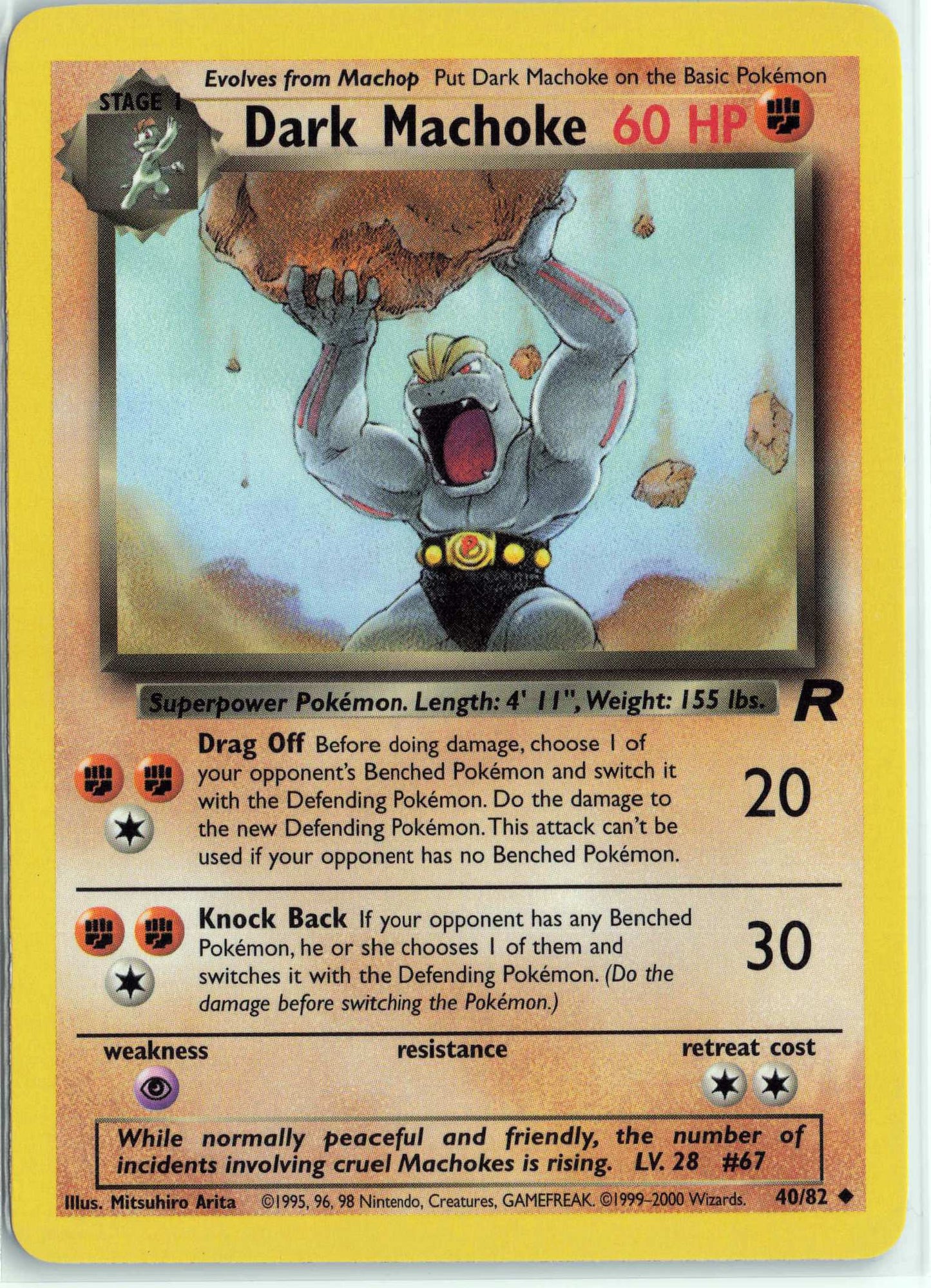 Dark Machoke 40/82, HP Condition, Pokemon Team Rocket