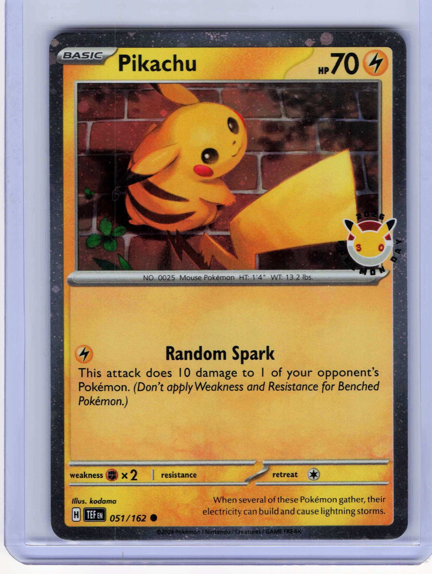 Pikachu (Pokemon Day 2026) 051/162 Common Miscellaneous Cards & Products