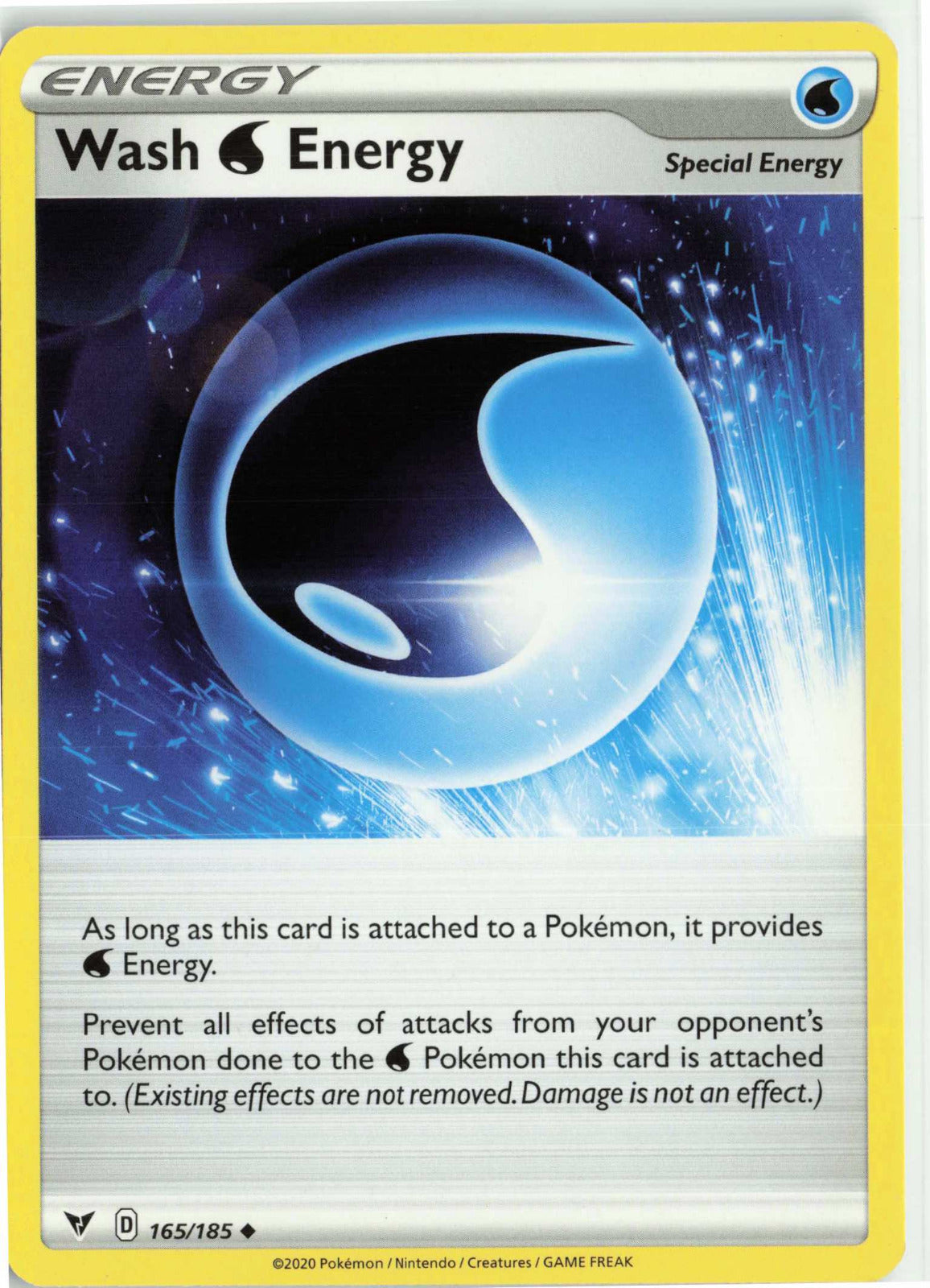 Wash Water Energy #165/185 Pokemon SWSH04: Vivid Voltage