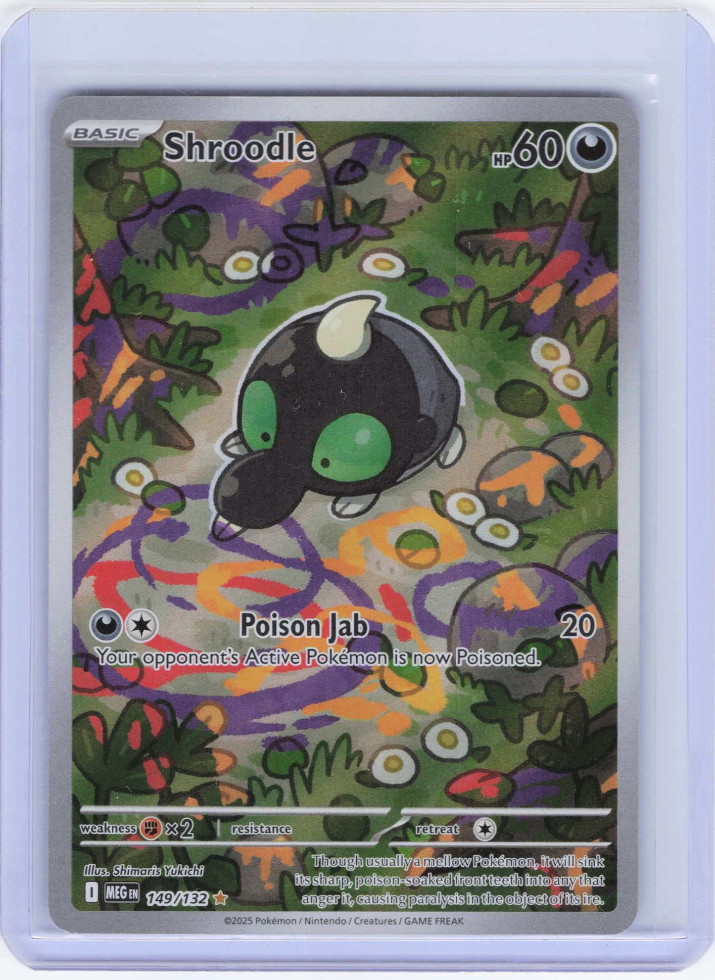 Shroodle 149/132, Holo, NM Condition, Pokemon ME01: Mega Evolution