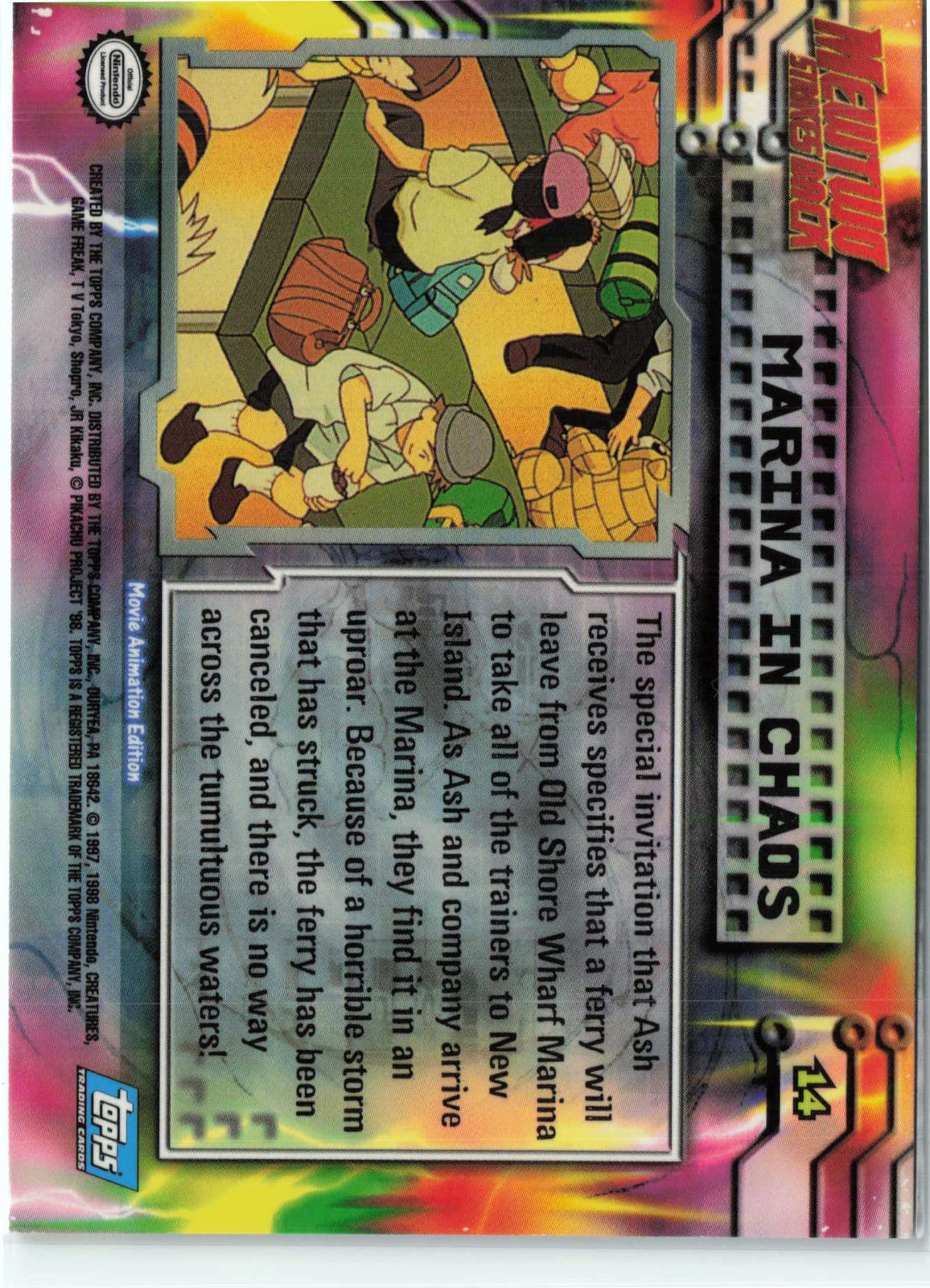 Marina in Chaos #14 Blue Topps Logo Pokemon Topps MewTwo Strikes Back (Back)