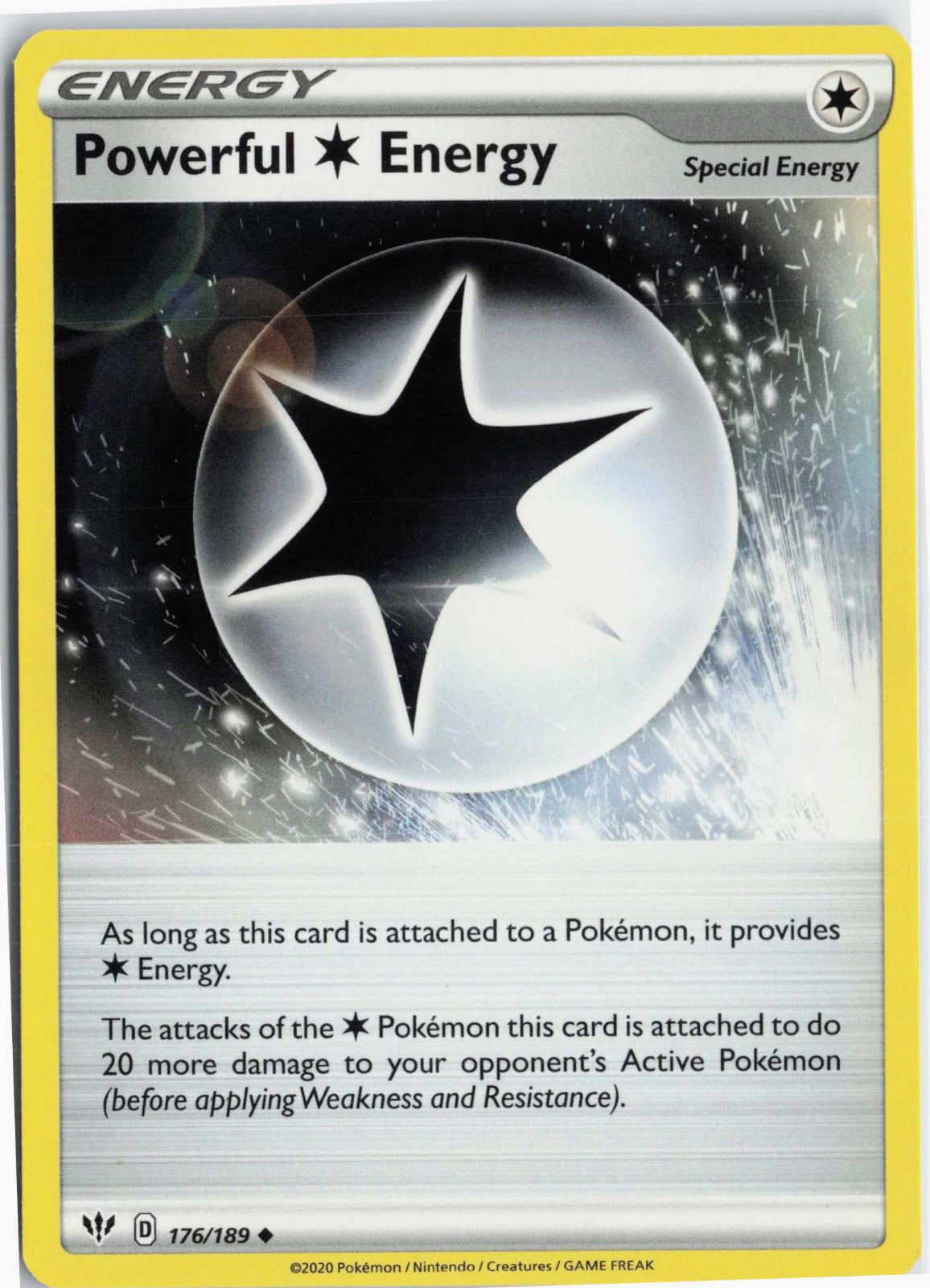 Powerful C Energy #176/189 Pokemon SWSH03: Darkness Ablaze