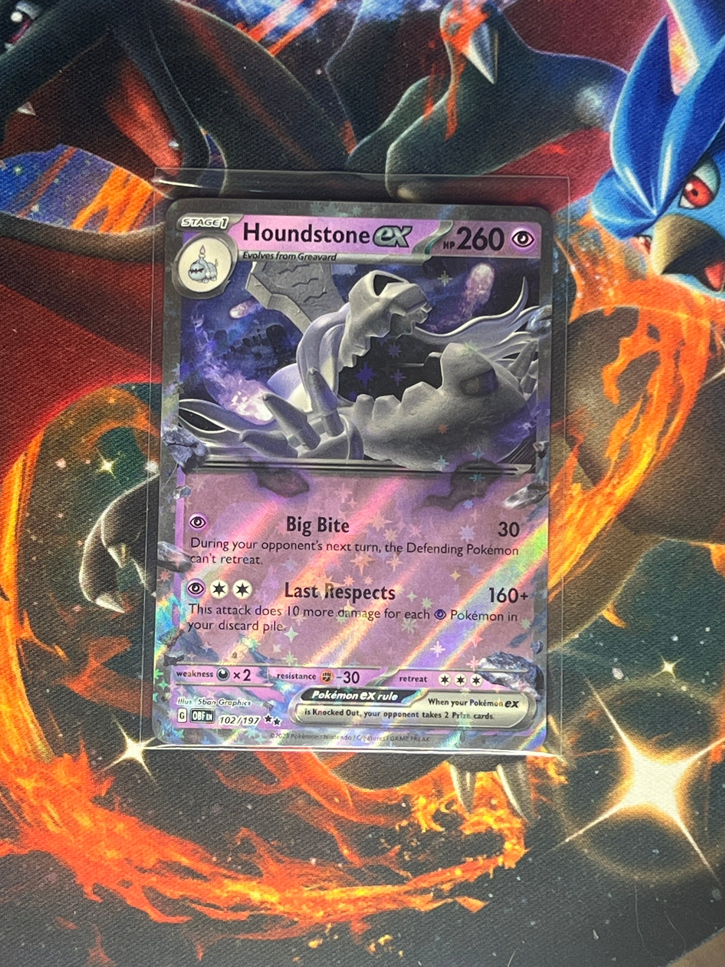 Houndstone Ex #102 Pokemon Obsidian Flames