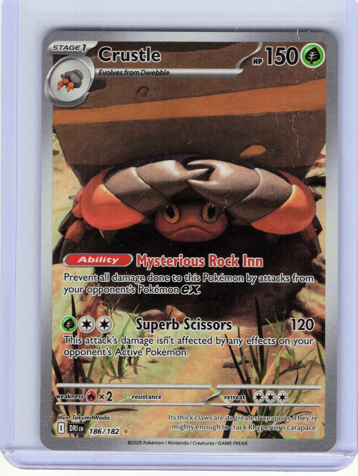 Crustle - 186/182, Holo, NM Condition, Pokemon SV10: Destined Rivals