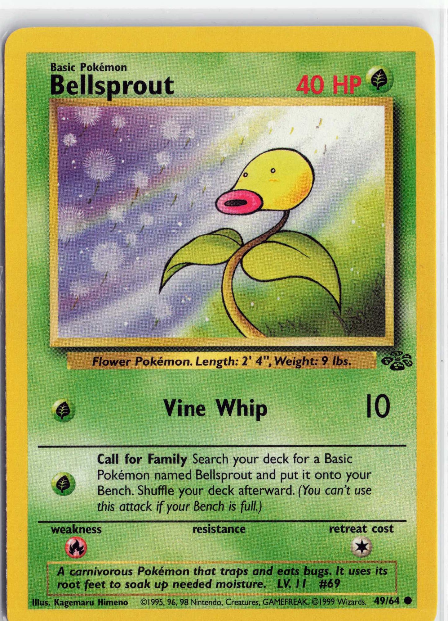 Bellsprout 49/64, HP Condition, Pokemon Jungle