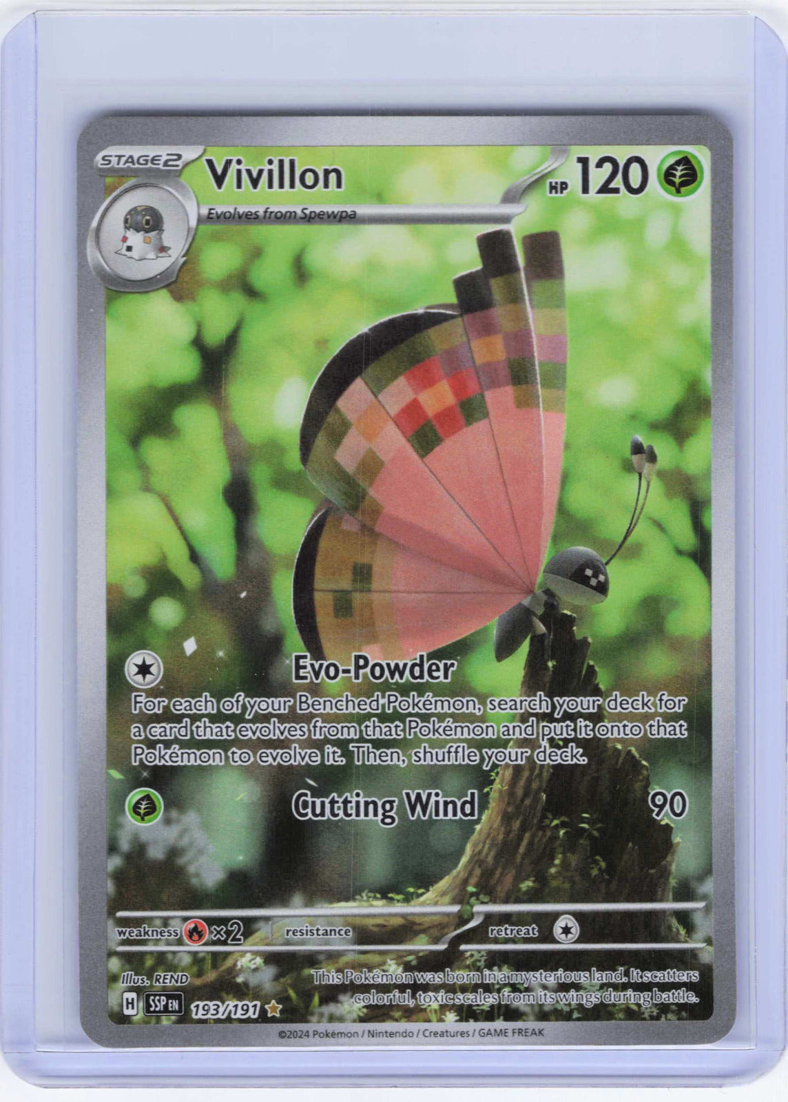 Vivillon #193/191 Holo Pokemon SV08: Surging Sparks