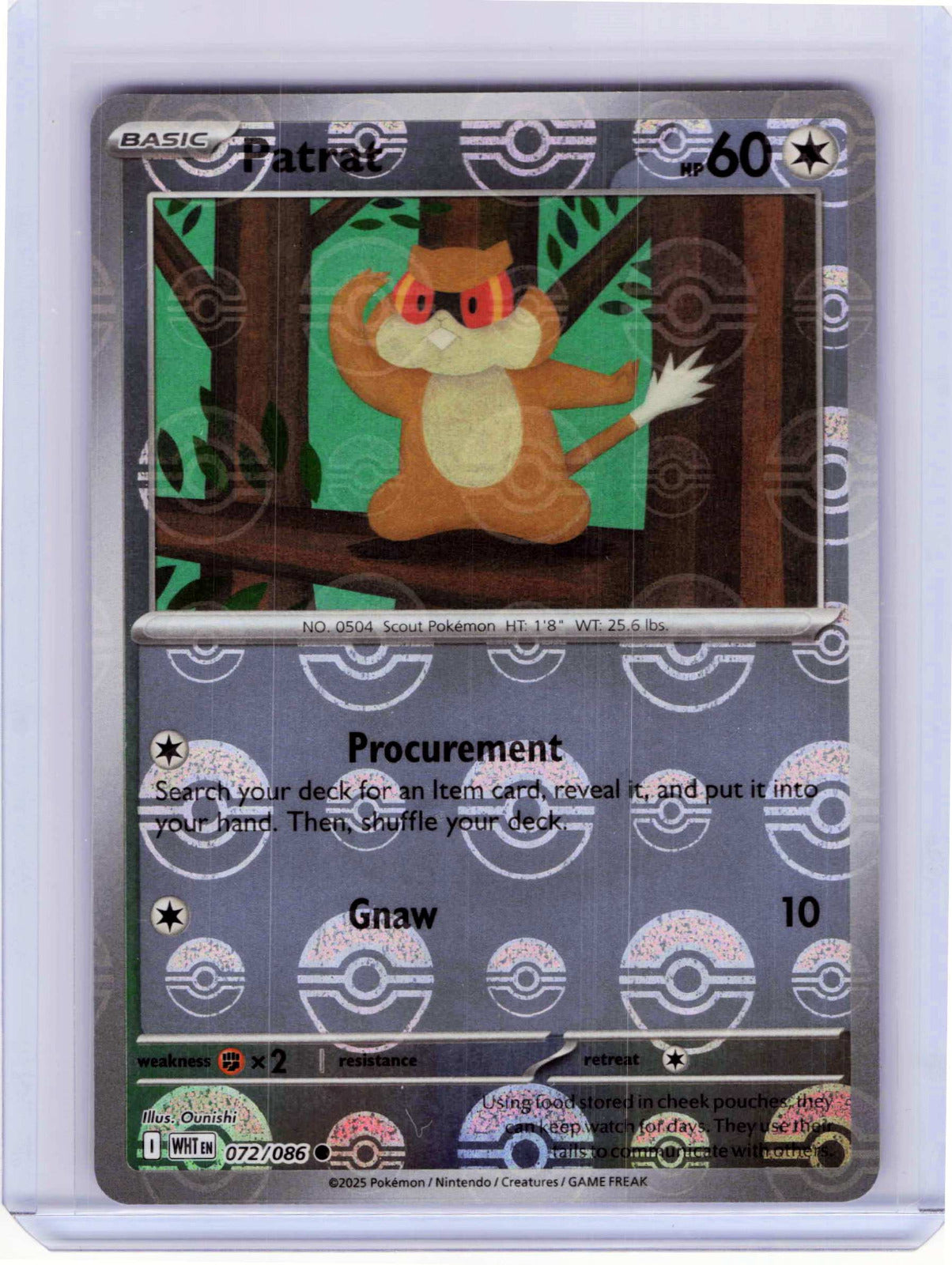 Patrat Poke Ball Pattern #072/086 Reverse Holo Pokemon SV: White Flare