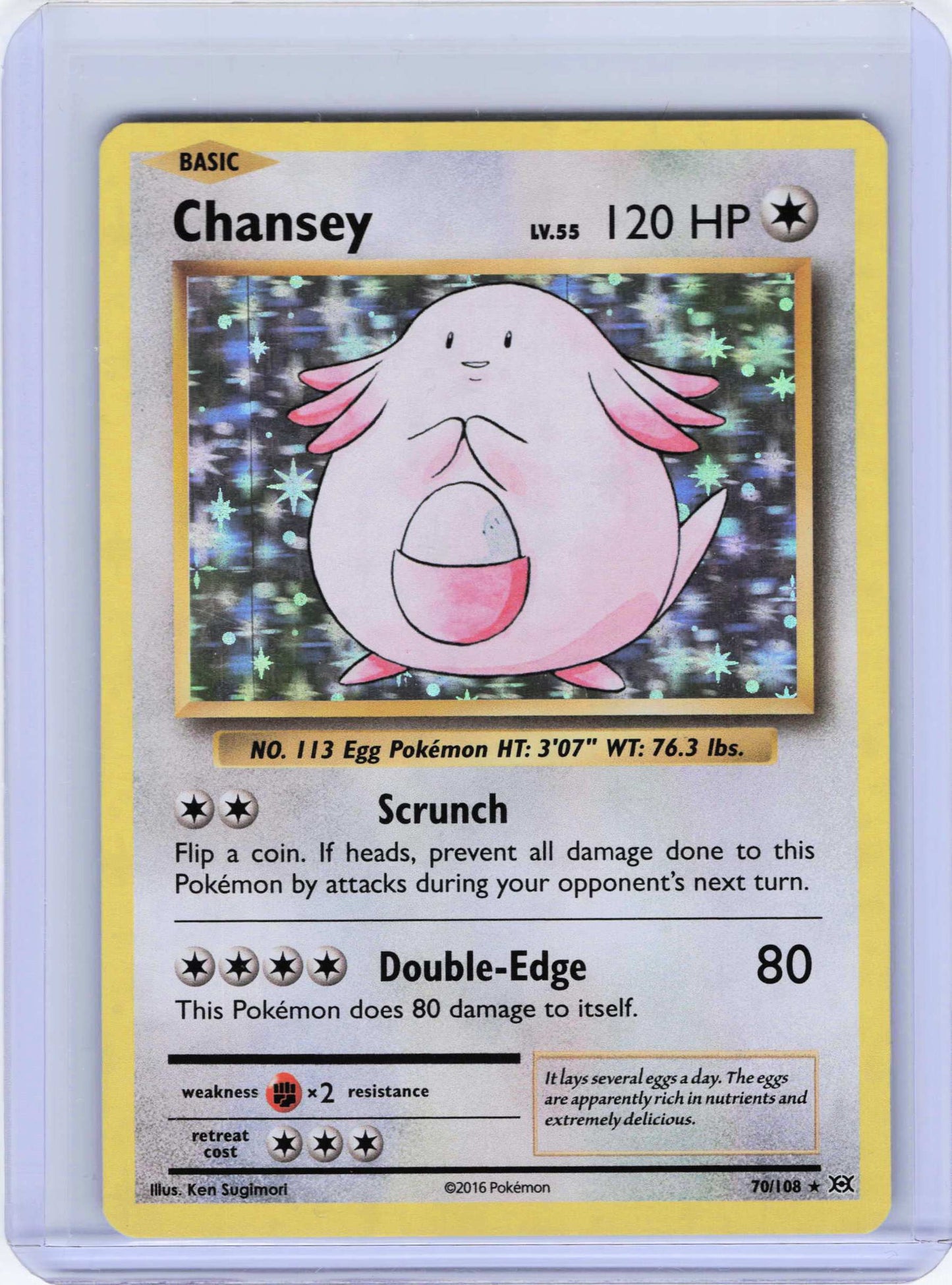Chansey 70/108, Holo, MP Condition, Pokemon XY - Evolutions