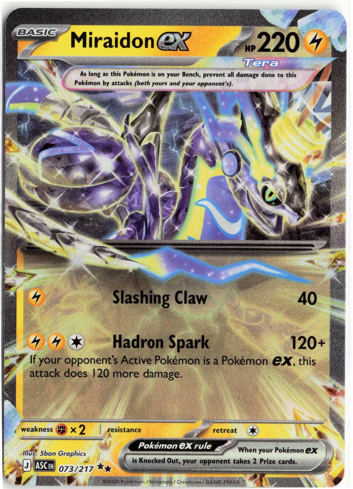 Miraidon ex #073/217 Pokemon ME: Ascended Heroes