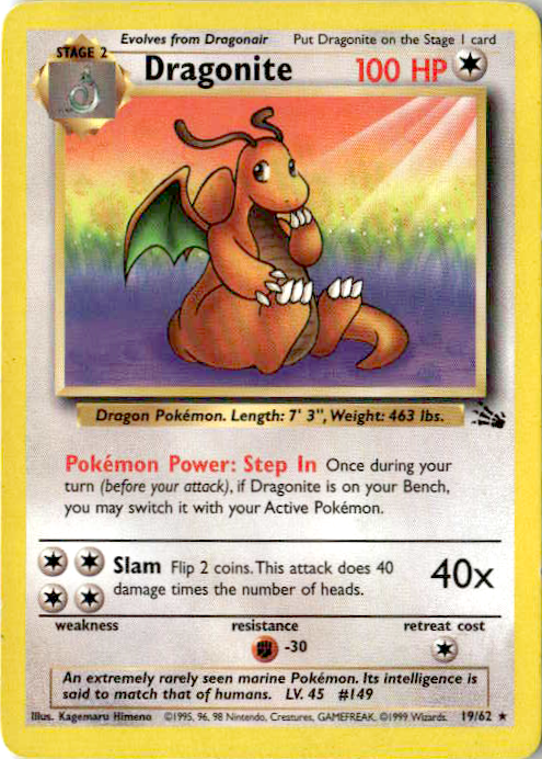 Dragonite #19/62 Pokemon Fossil