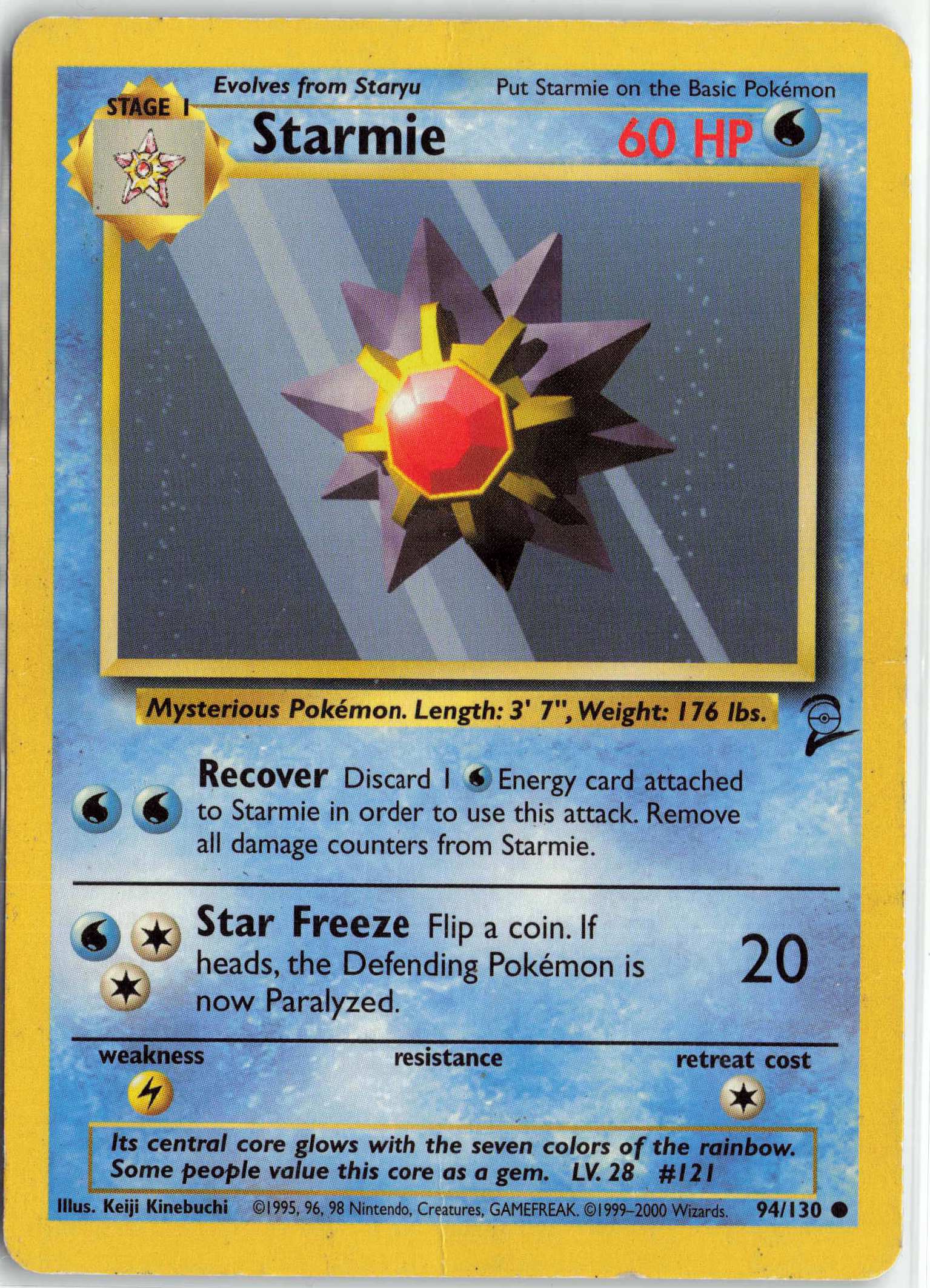 Starmie 094/130, HP Condition, Pokemon Base Set 2