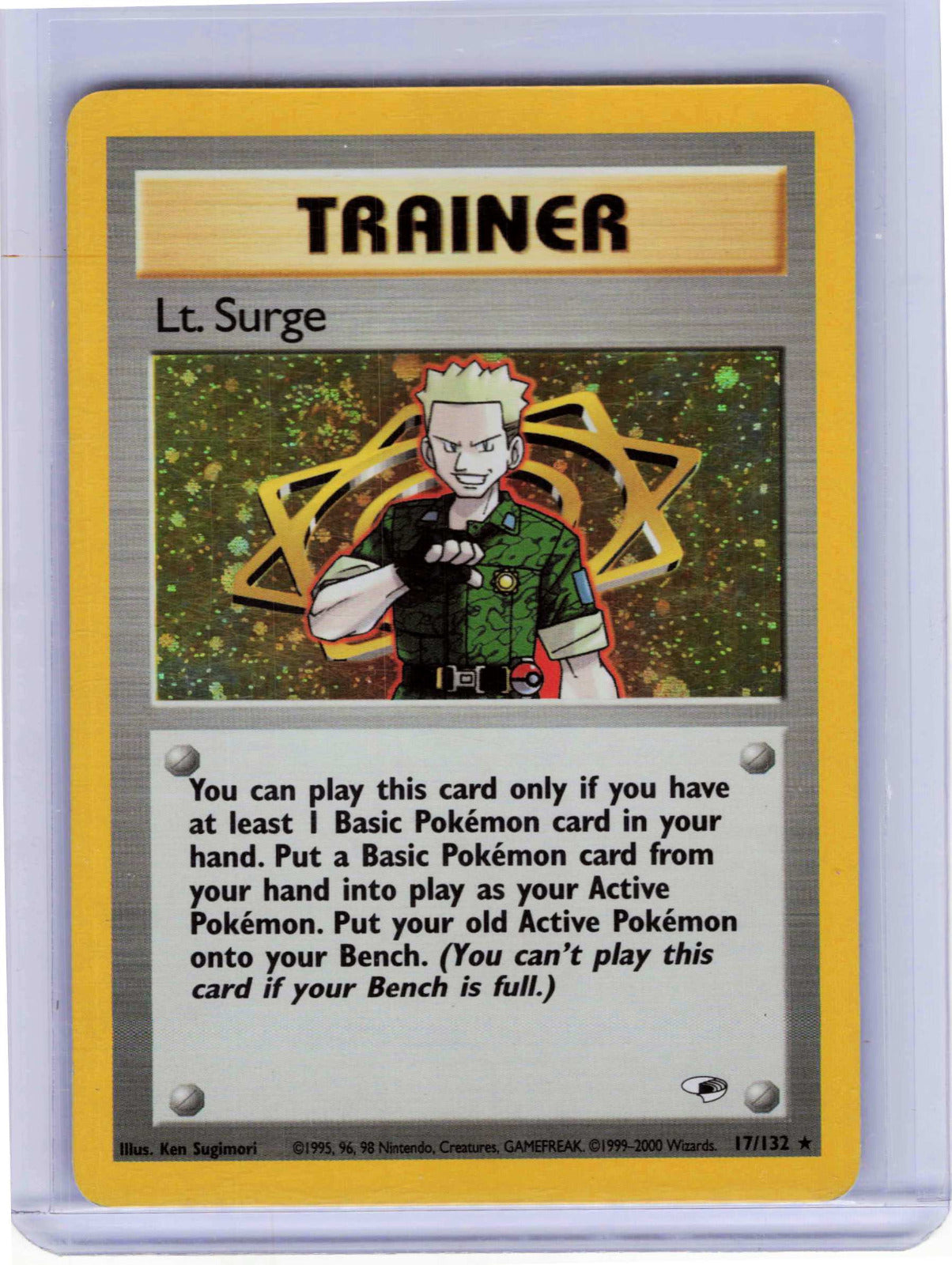 Lt. Surge 17 017/132 Unlimited Holo MP Pokemon Gym Heroes
