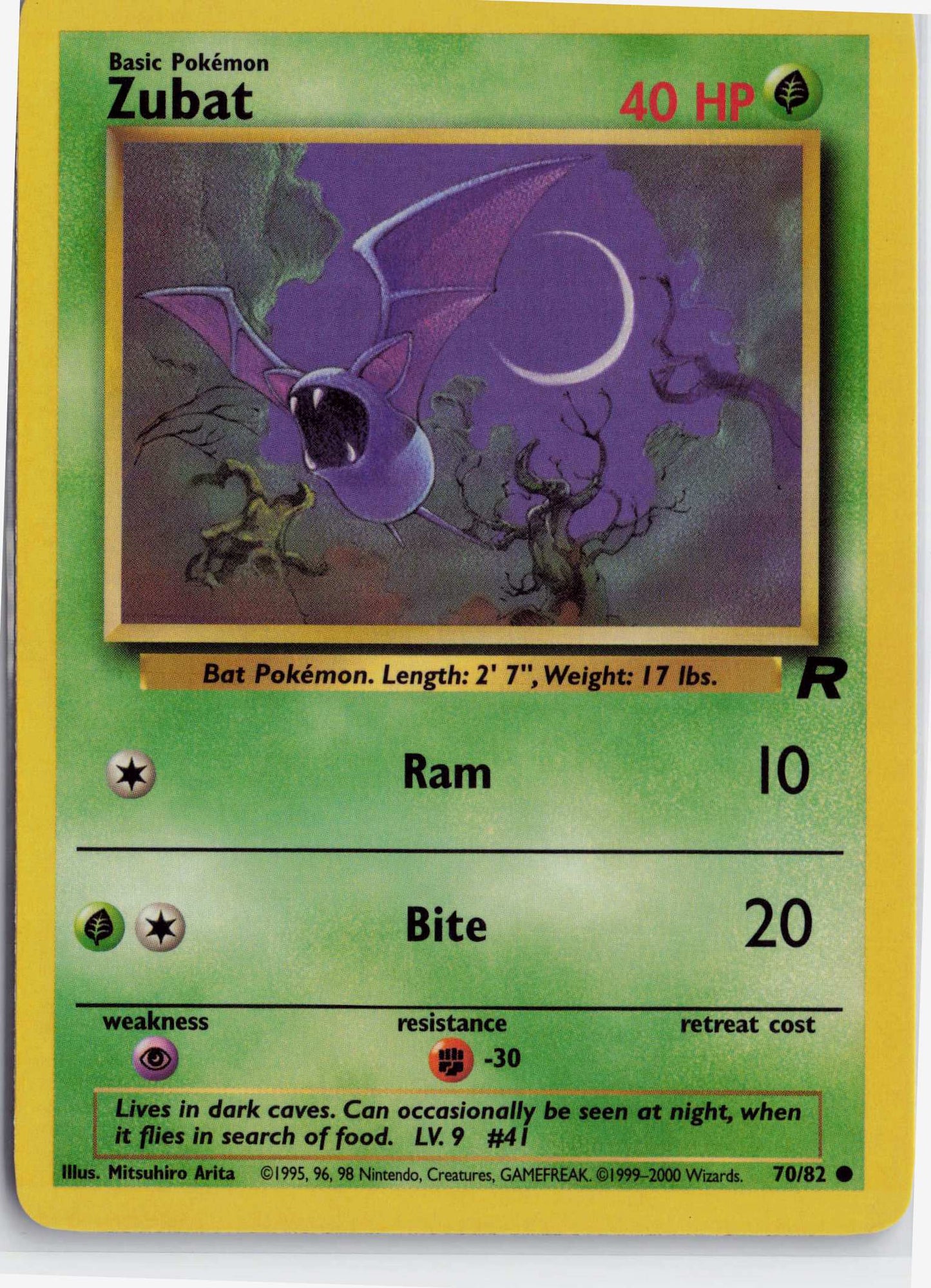Zubat 70/82, HP Condition, Pokemon Team Rocket