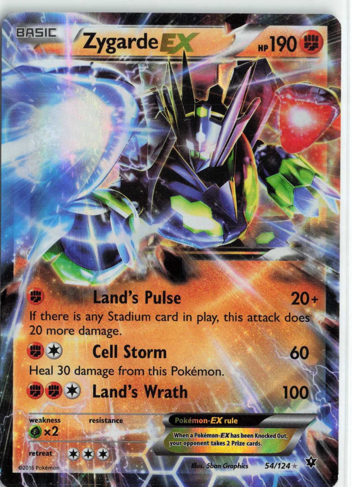 Zygarde EX 54/124 Holo MP Pokemon XY Fates Collide