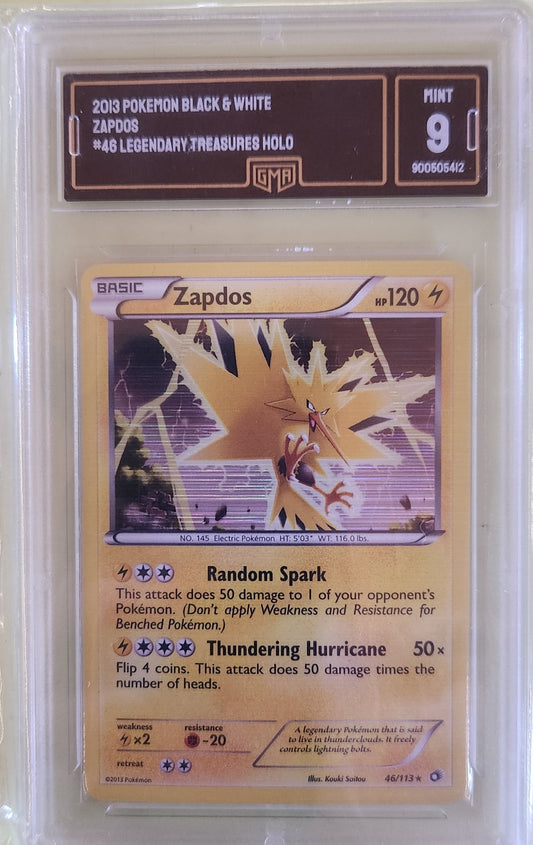 Zapdos #046/113 Pokemon Legendary Treasures Graded GMA 9