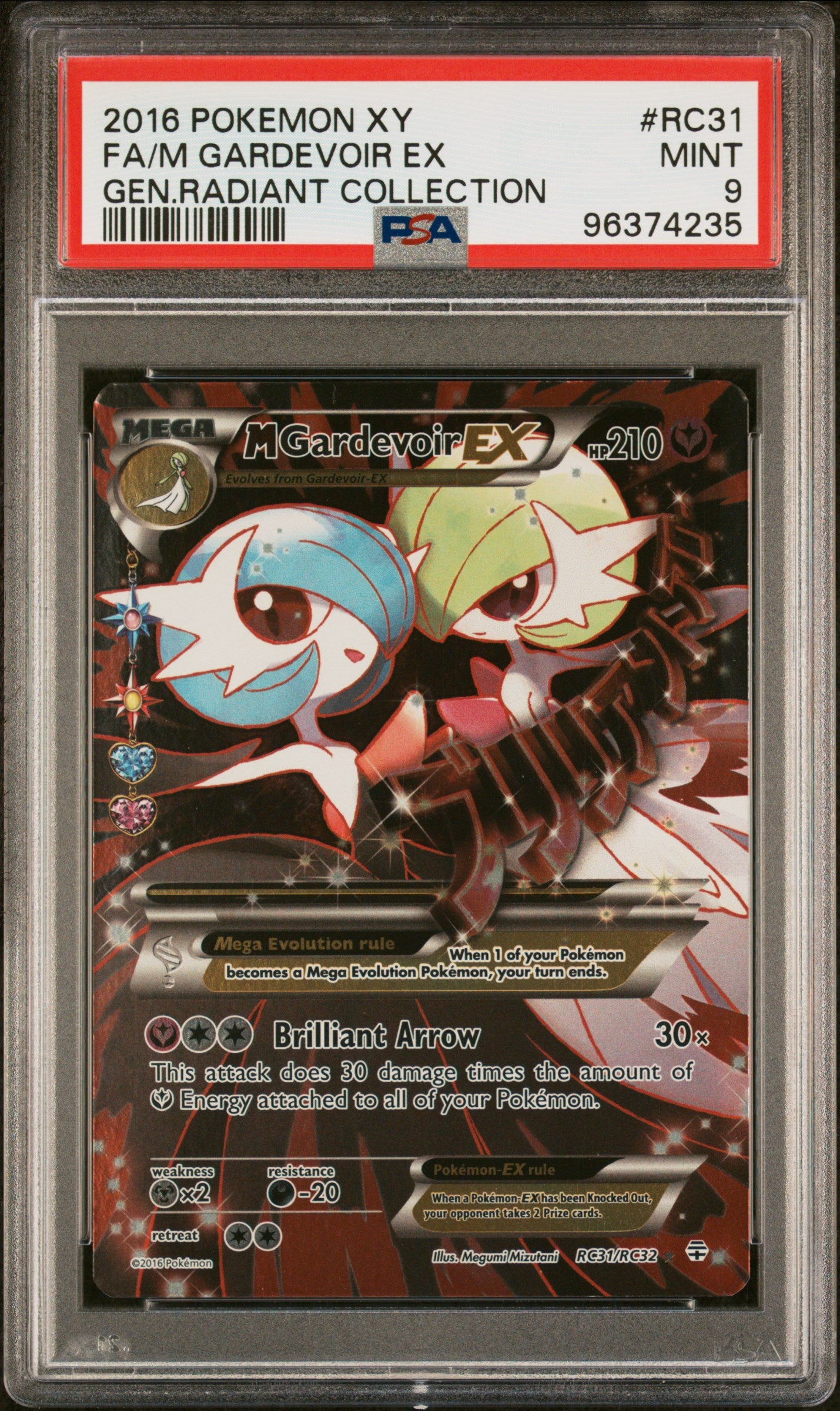 Fa/M Gardevoir Ex RC31 Pokemon Xy Generations Radiant Collection PSA 9