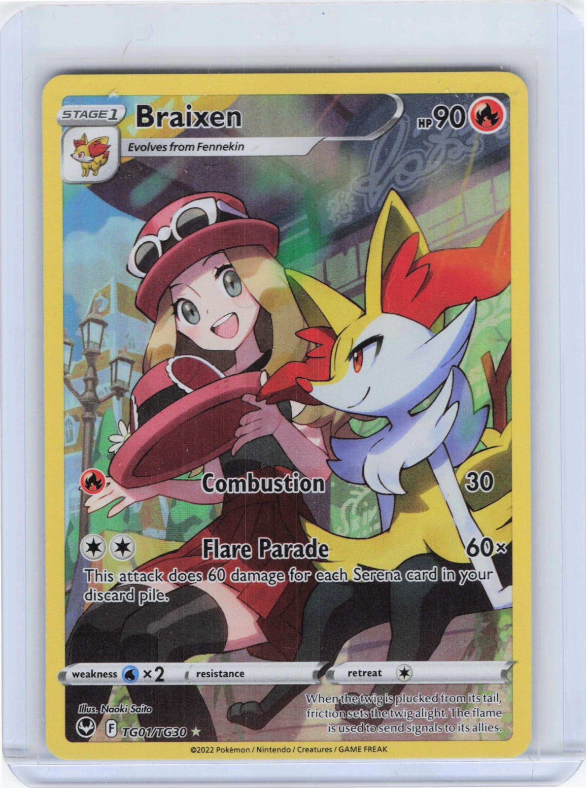 Braixen #TG01/TG30 Holo Pokemon SWSH12: Silver Tempest Trainer Gallery