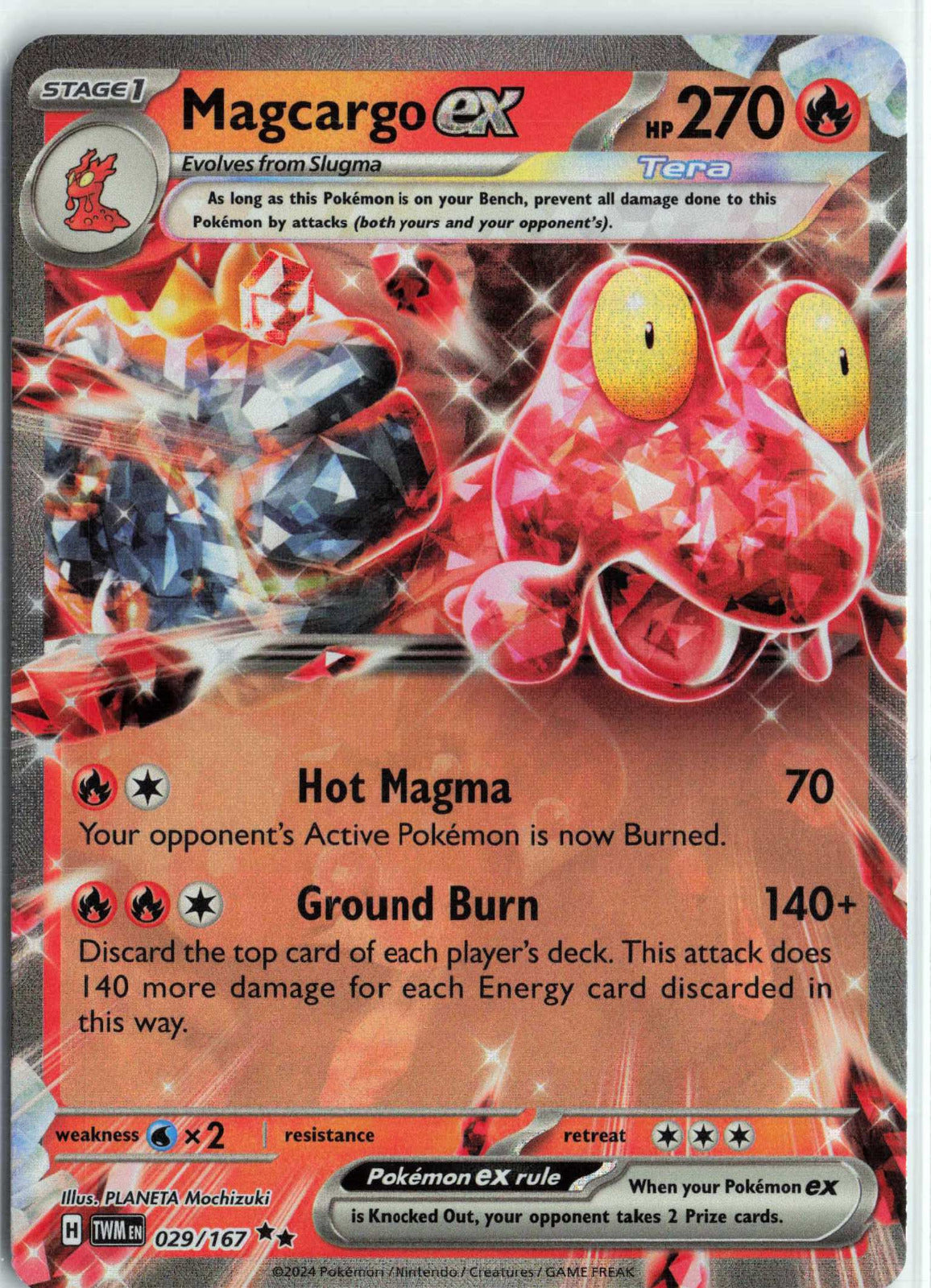 Magcargo ex #029/167 Holo Pokemon SV06: Twilight Masquerade