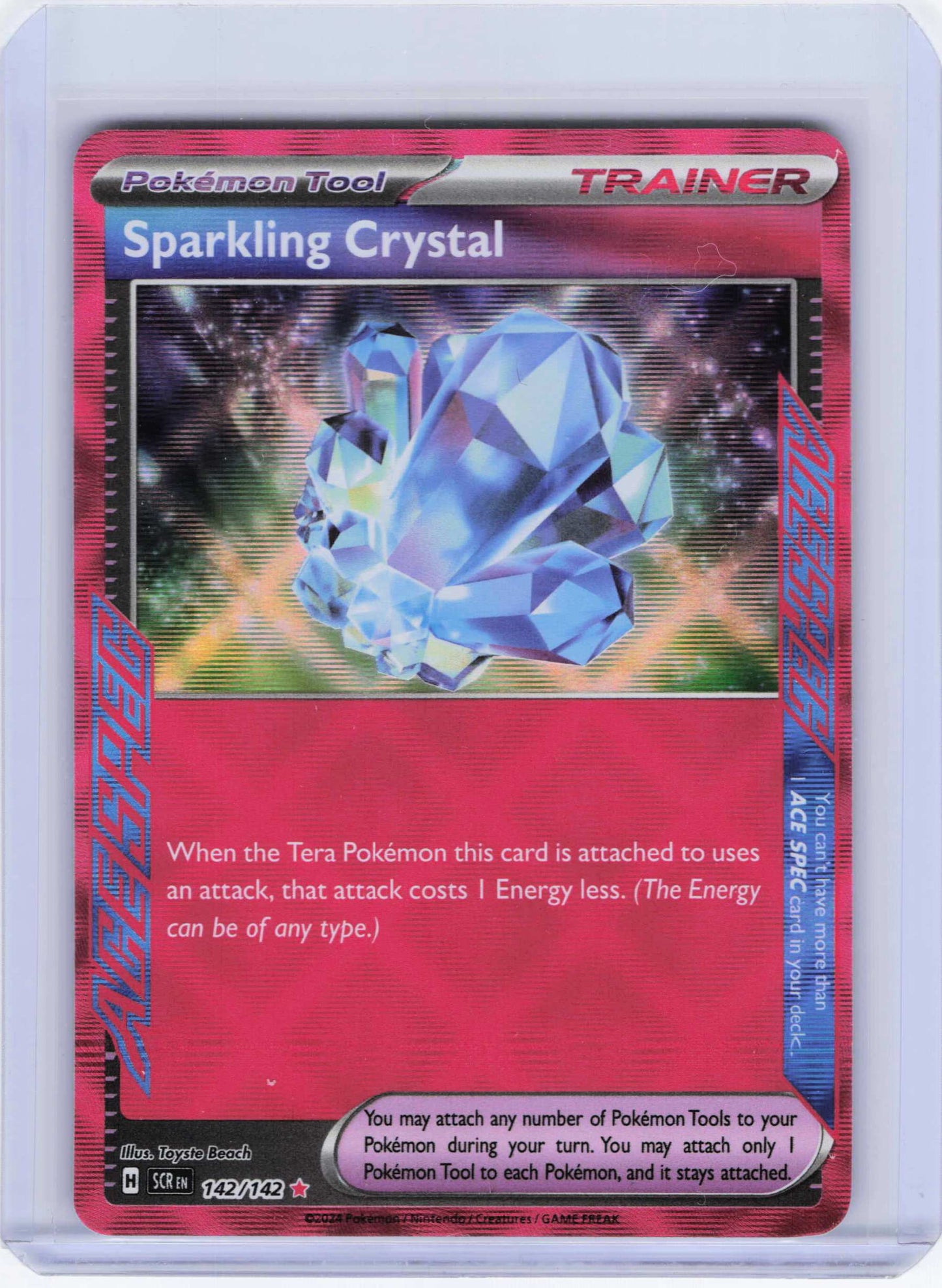 Sparkling Crystal 142/142, Holo, NM Condition, Pokemon SV07: Stellar Crown