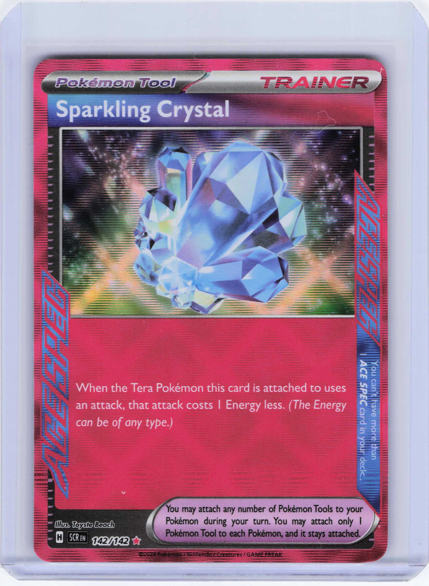 Sparkling Crystal 142/142, Holo, NM Condition, Pokemon SV07: Stellar Crown