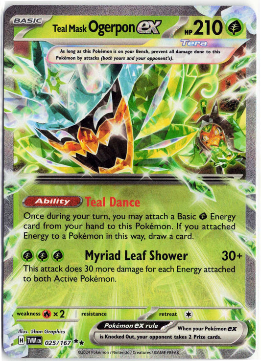 Teal Mask Ogerpon ex #025/167 Pokemon SV06: Twilight Masquerade