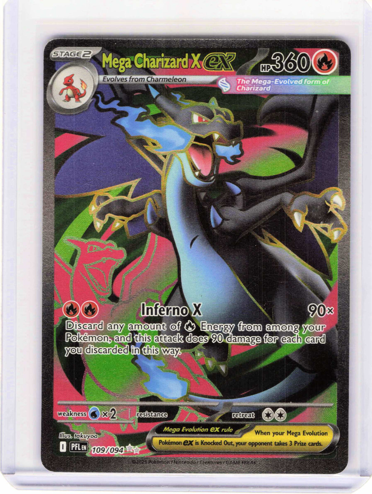 Mega Charizard X ex #109/094 Pokemon ME02: Phantasmal Flames