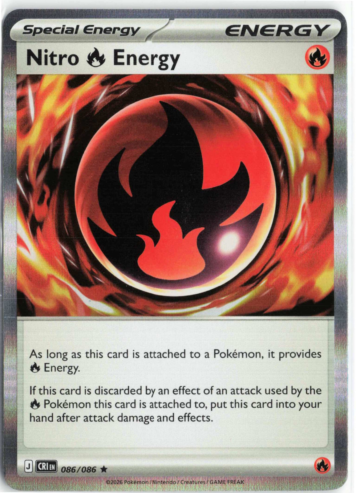 Nitro R Energy #086/086 Holo Pokemon ME04: Chaos Rising