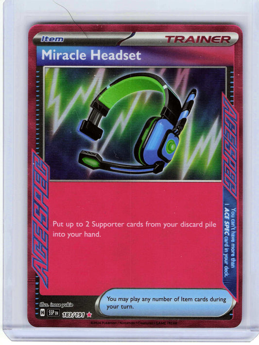 Miracle Headset #183/191 Pokemon SV08: Surging Sparks