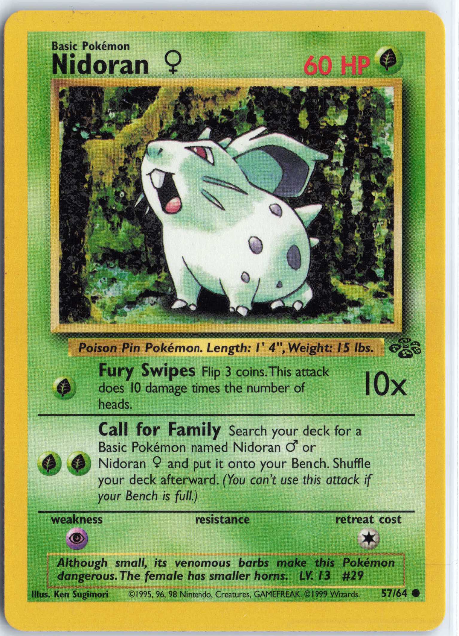 Nidoran F 57/64, HP Condition, Pokemon Jungle