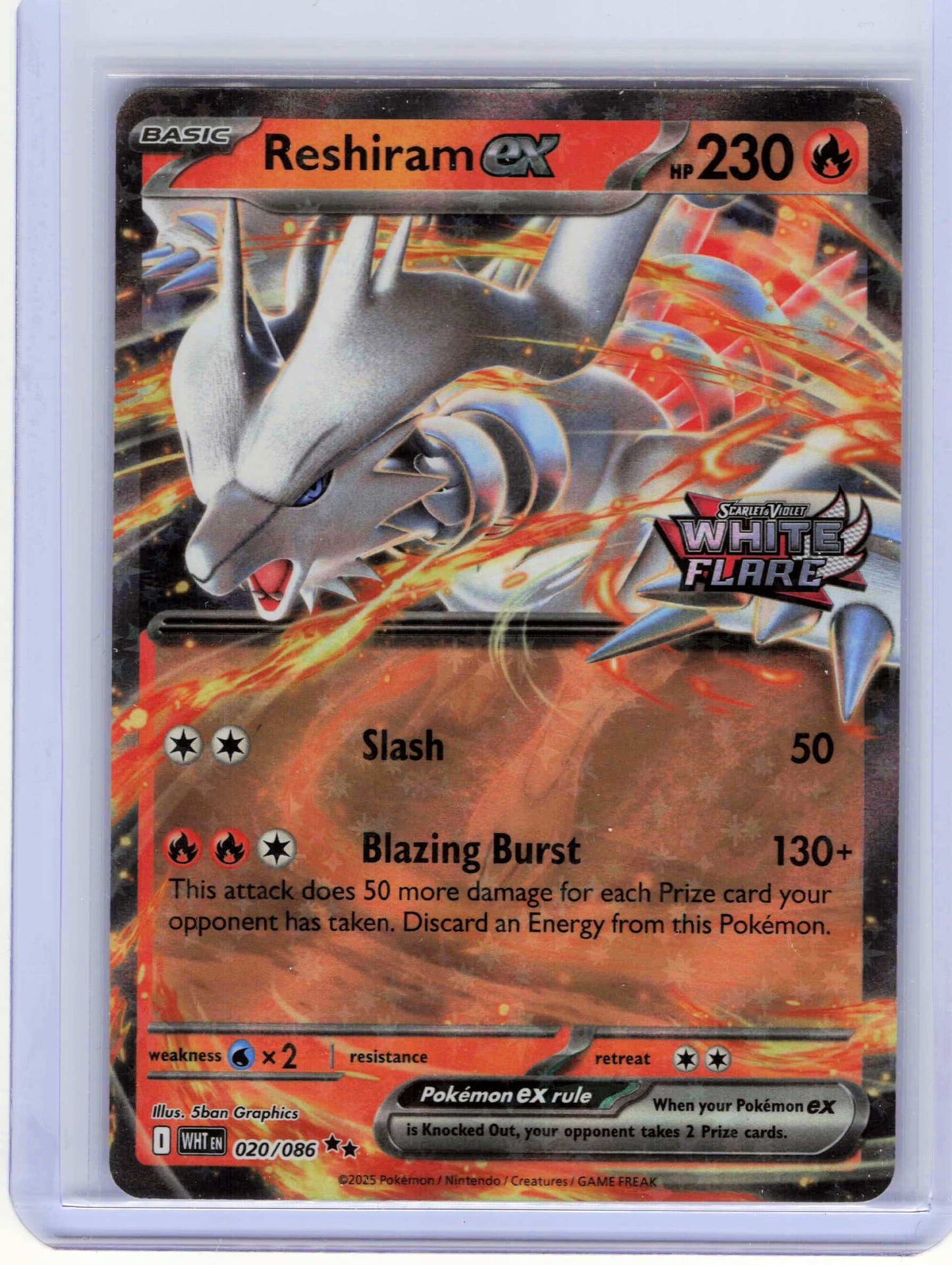 Reshiram ex (White Flare Stamped) 020/086, Holo, NM Condition, Pokemon Miscellaneous Cards & Products