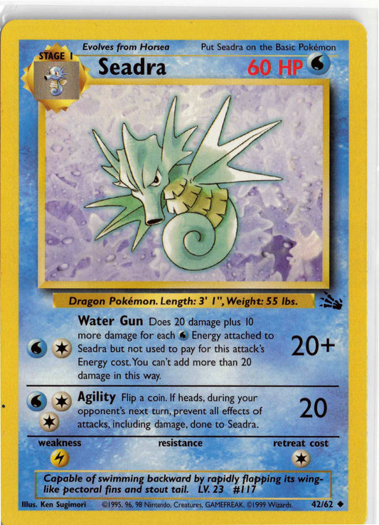Seadra 42/62, HP Condition, Pokemon Fossil