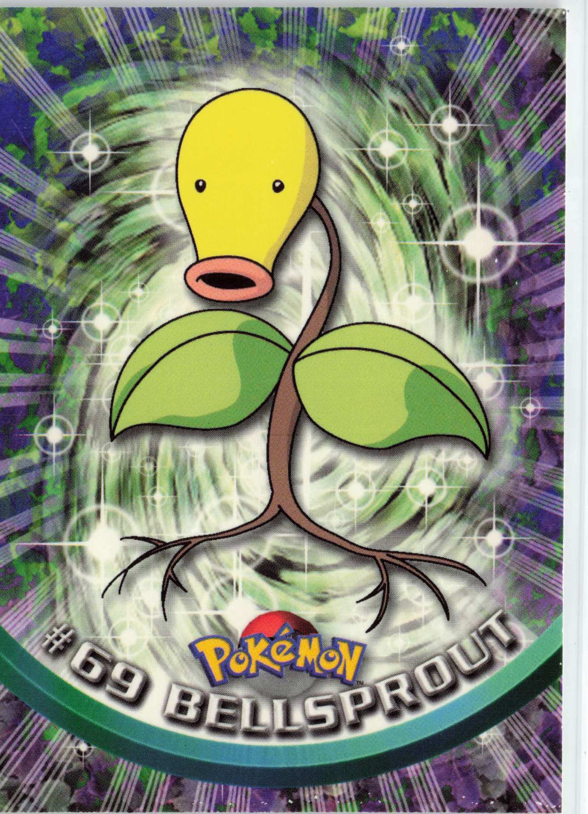 Bellsprout 69 - Black Topps Logo HP Pokemon Topps TV Animation Edition Series 1