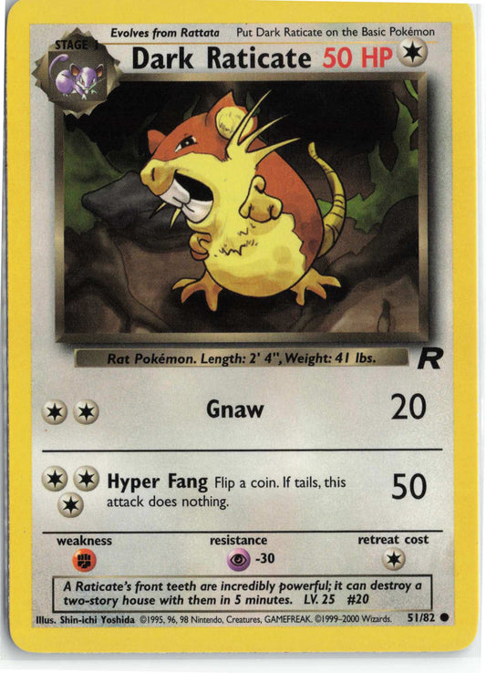 Dark Raticate 51/82, HP Condition, Pokemon Team Rocket