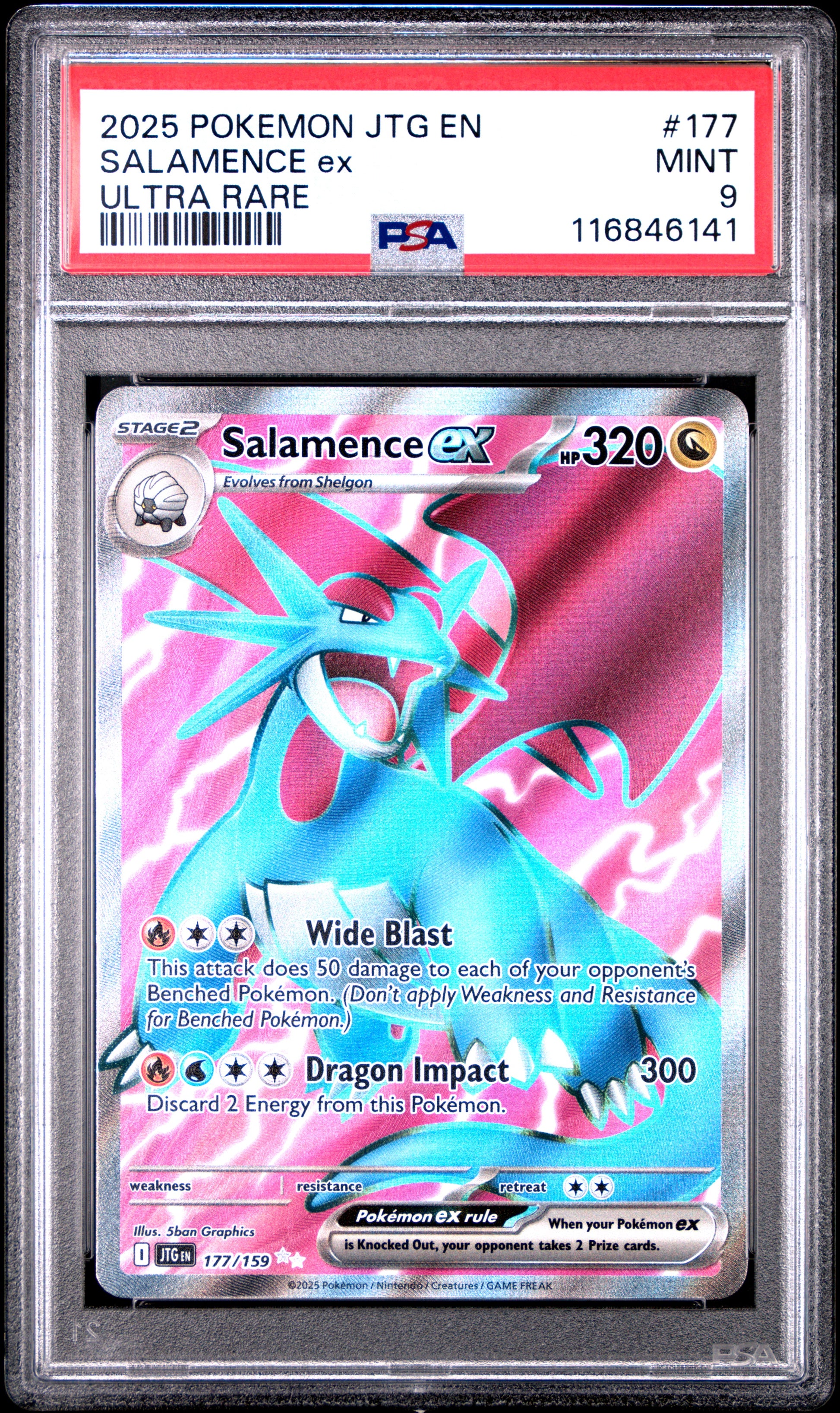 Salamence Ex #177 Pokemon Journey Together Graded PSA 9