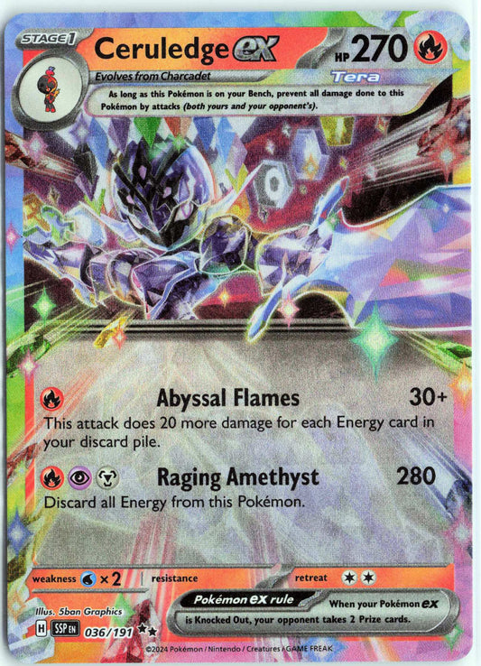 Ceruledge ex #036/191 Pokemon SV08: Surging Sparks