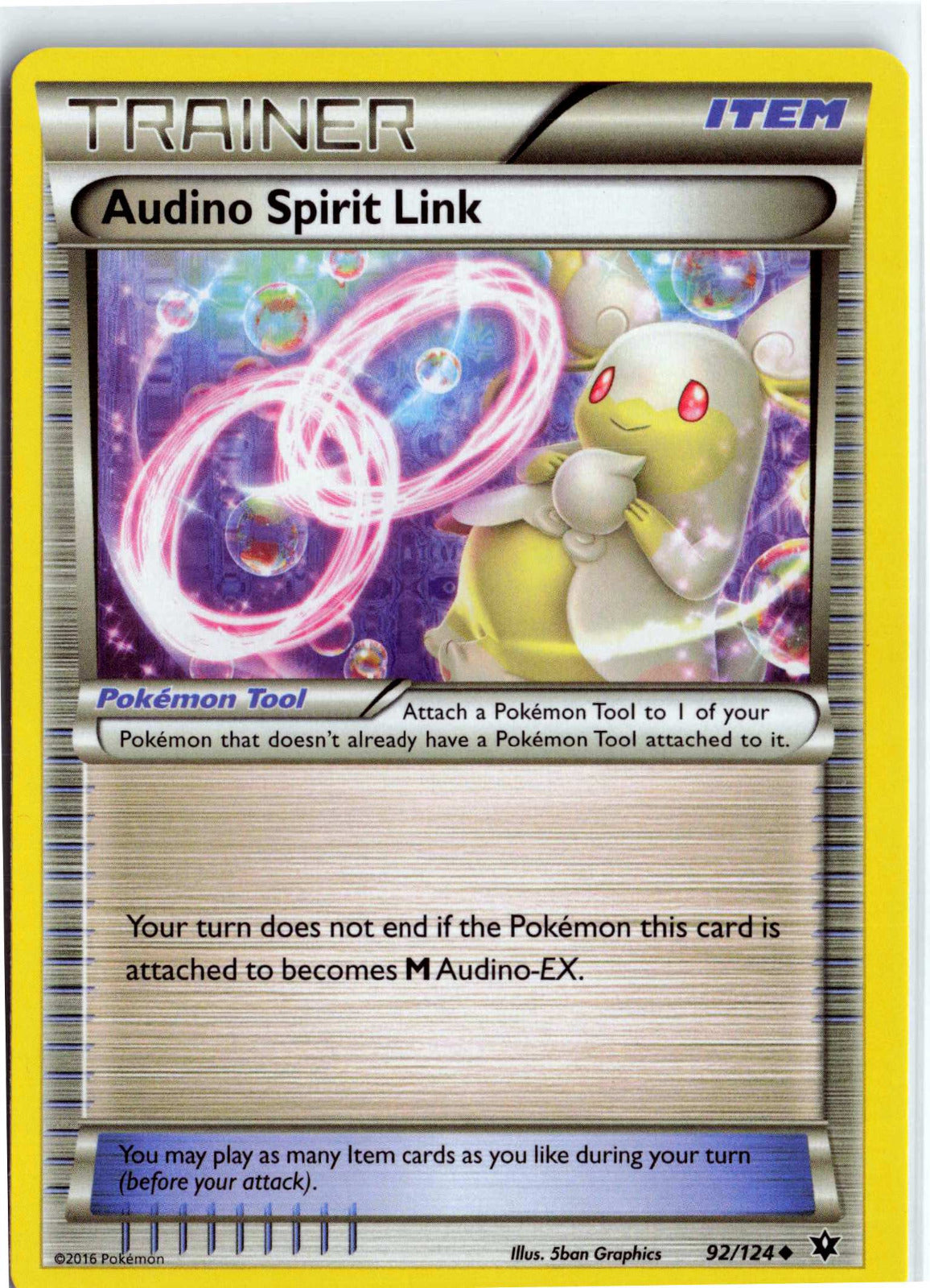 Audino Spirit Link 92/124 MP Pokemon XY Fates Collide