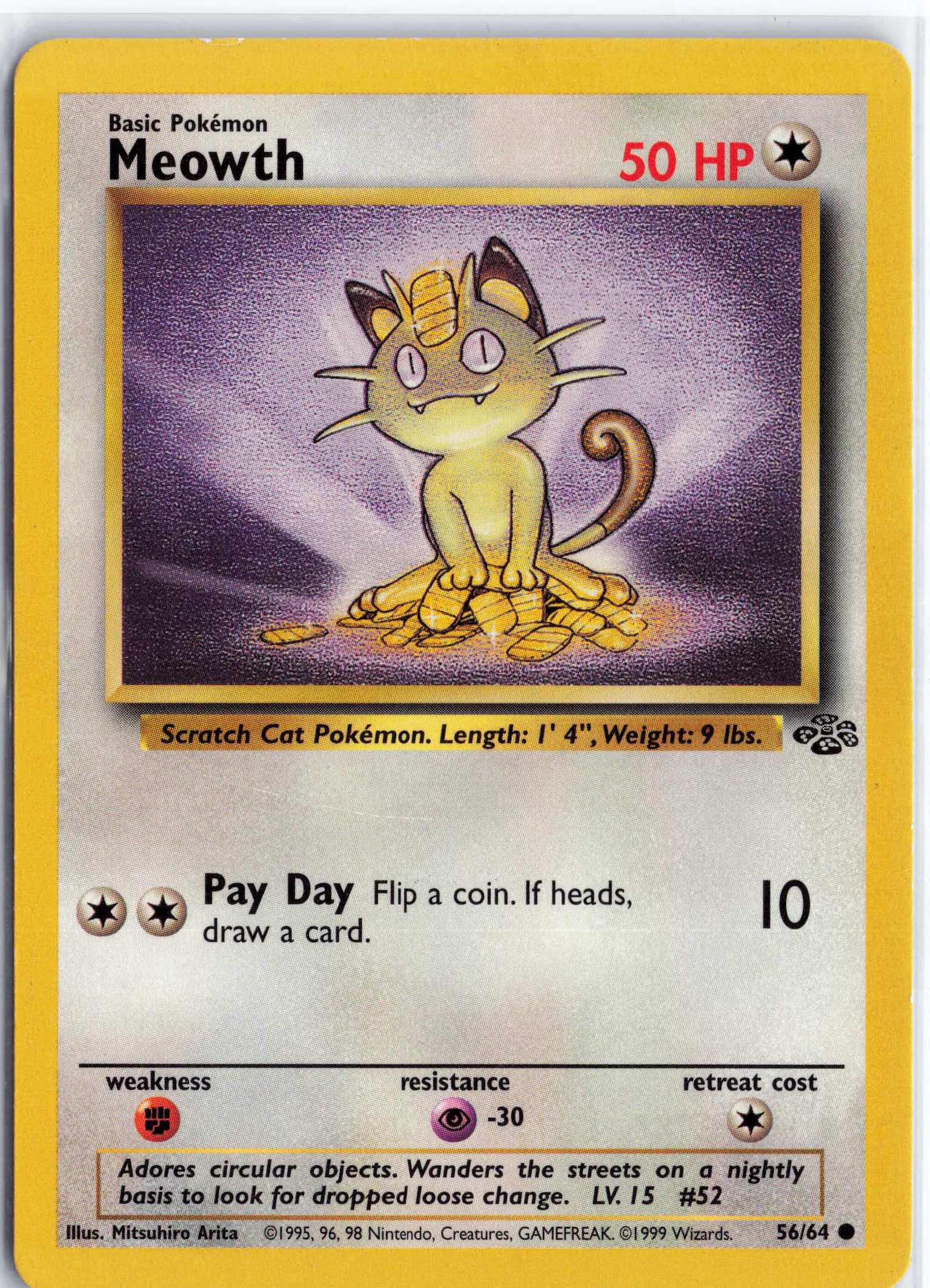 Meowth 56/64, HP Condition, Pokemon Jungle