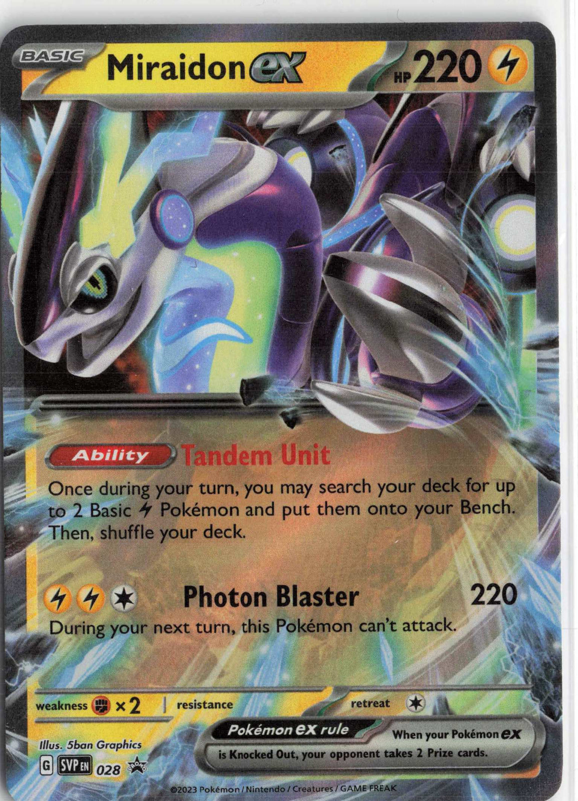 Miraidon ex 028 Holo MP Pokemon SV: Scarlet & Violet Promo Cards