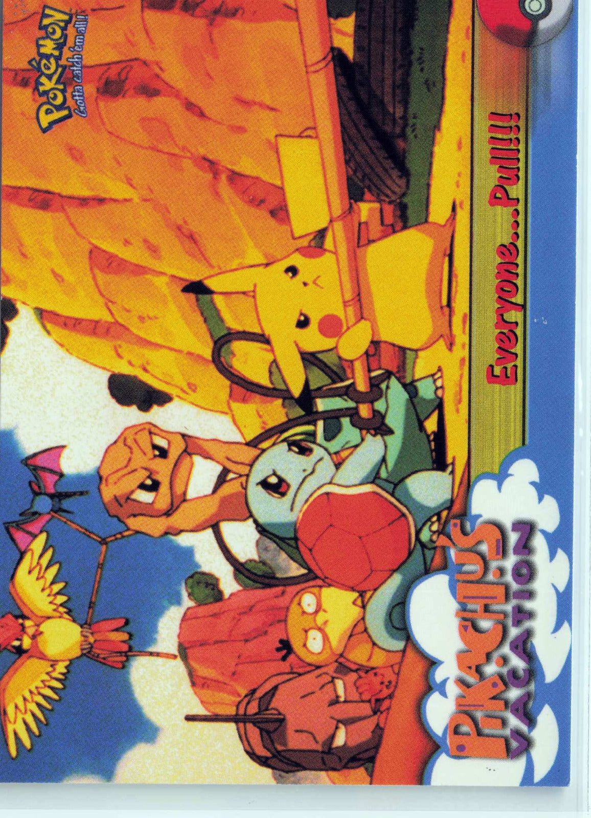 Everyone... Pull!!! #52 Blue Topps Logo HP Pokemon Topps Pikachu's Vacation